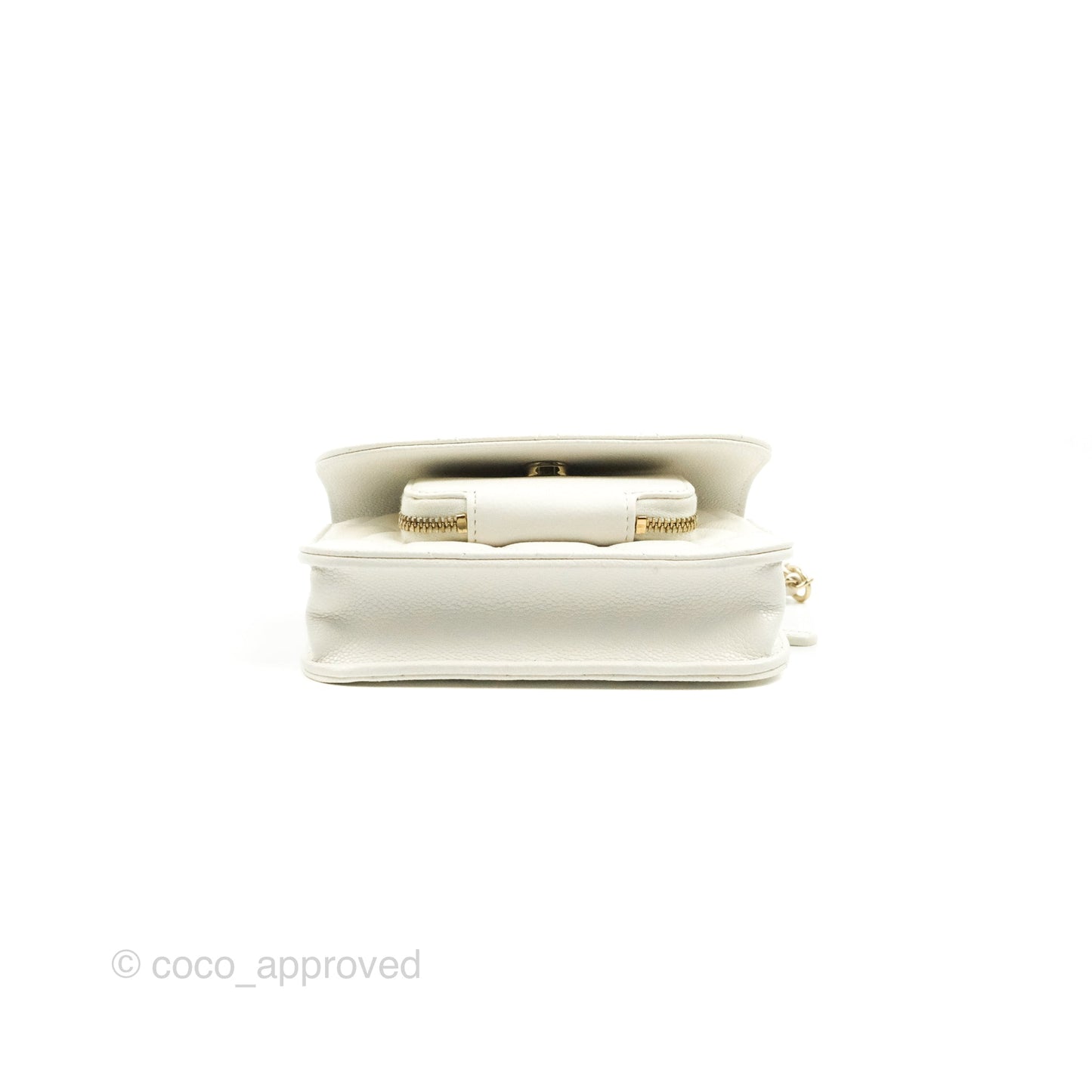 Chanel Business Affinity Clutch With Chain White Caviar Gold Hardware