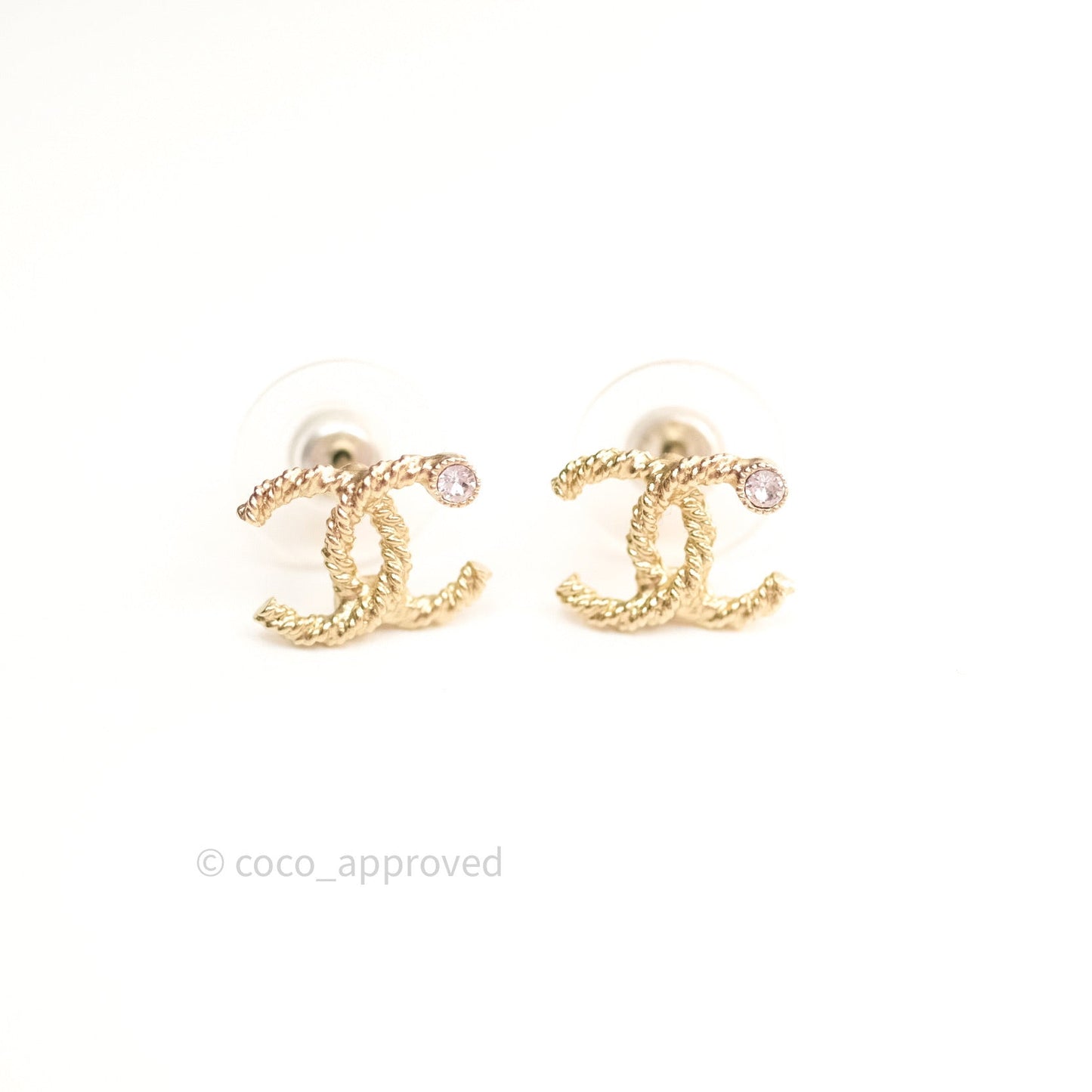 Chanel CC Earrings Gold Tone