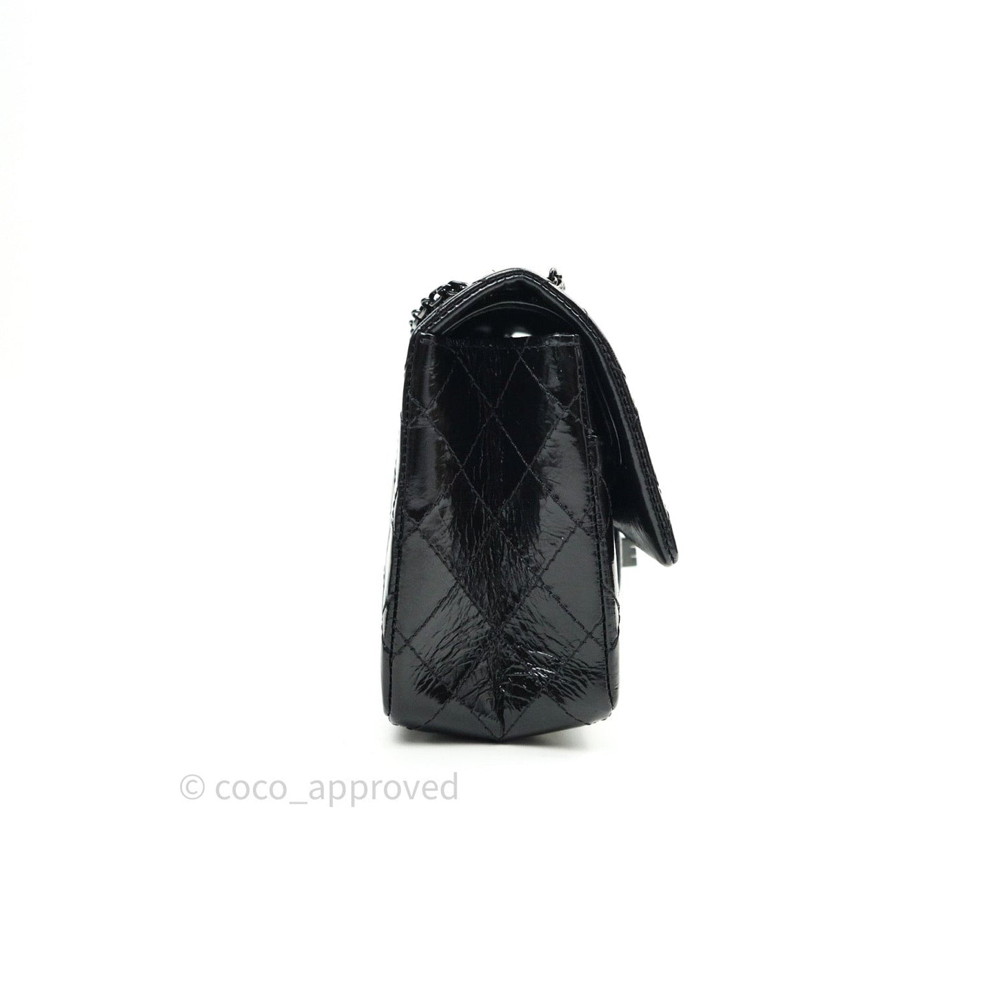Chanel 2.55 Reissue Glazed Calfskin So Black 225 Black Hardware