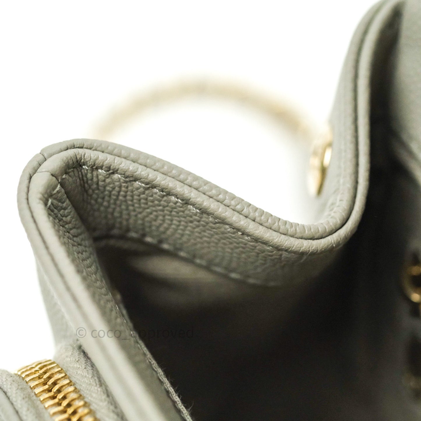 Chanel Quilted Small Business Affinity Flap Grey Caviar Light Gold Hardware