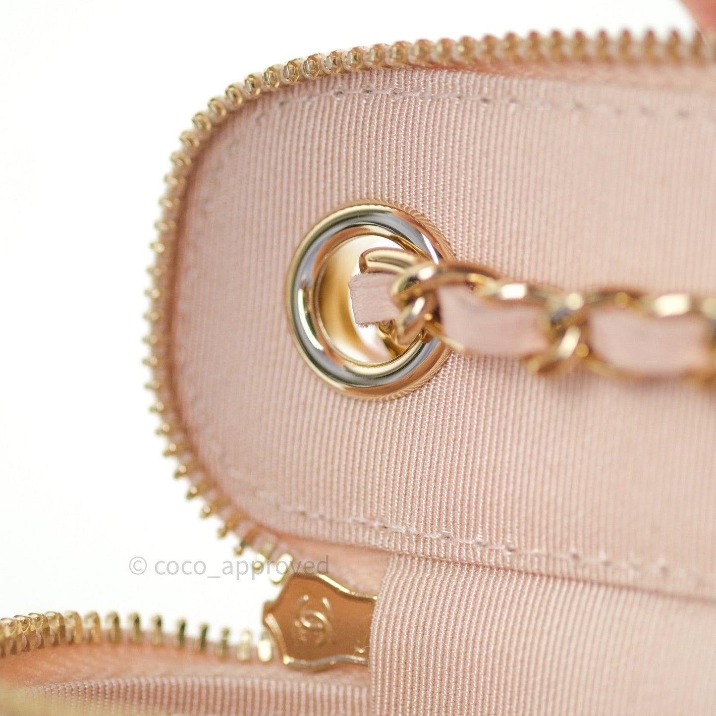 Chanel Classic Mini Vanity With Chain Pink Caviar Gold Hardware