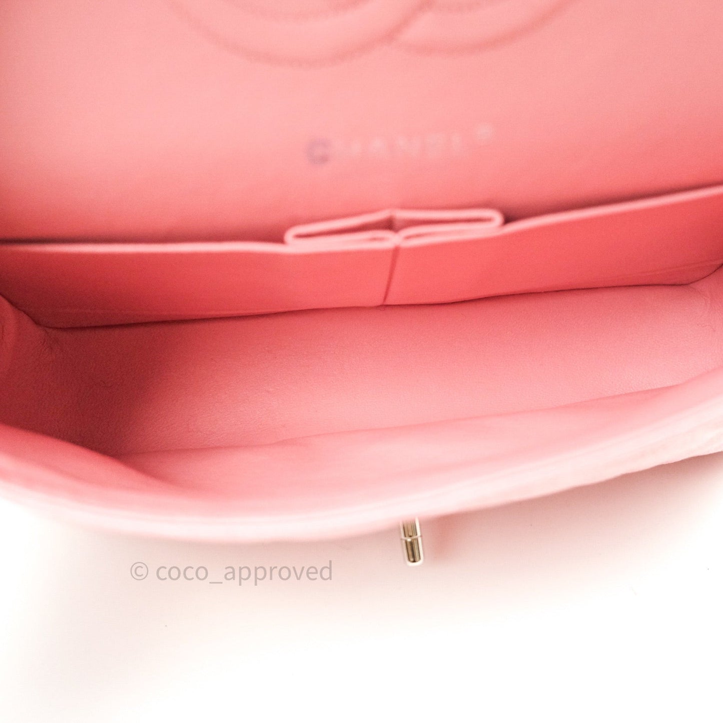 Chanel Classic M/L Medium Double Flap Bag Pink Caviar Silver Hardware