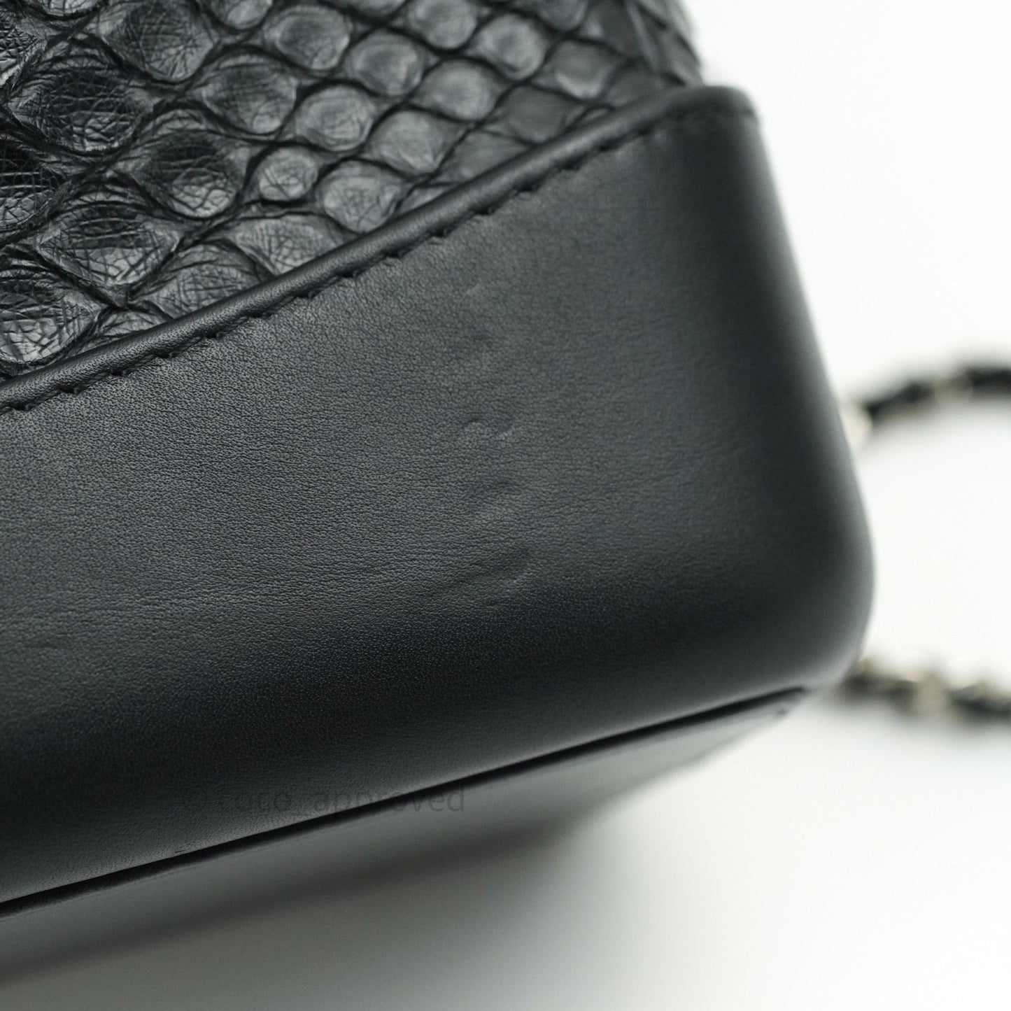 Chanel Gabrielle Backpack Black Python Small Black Mixed Hardware