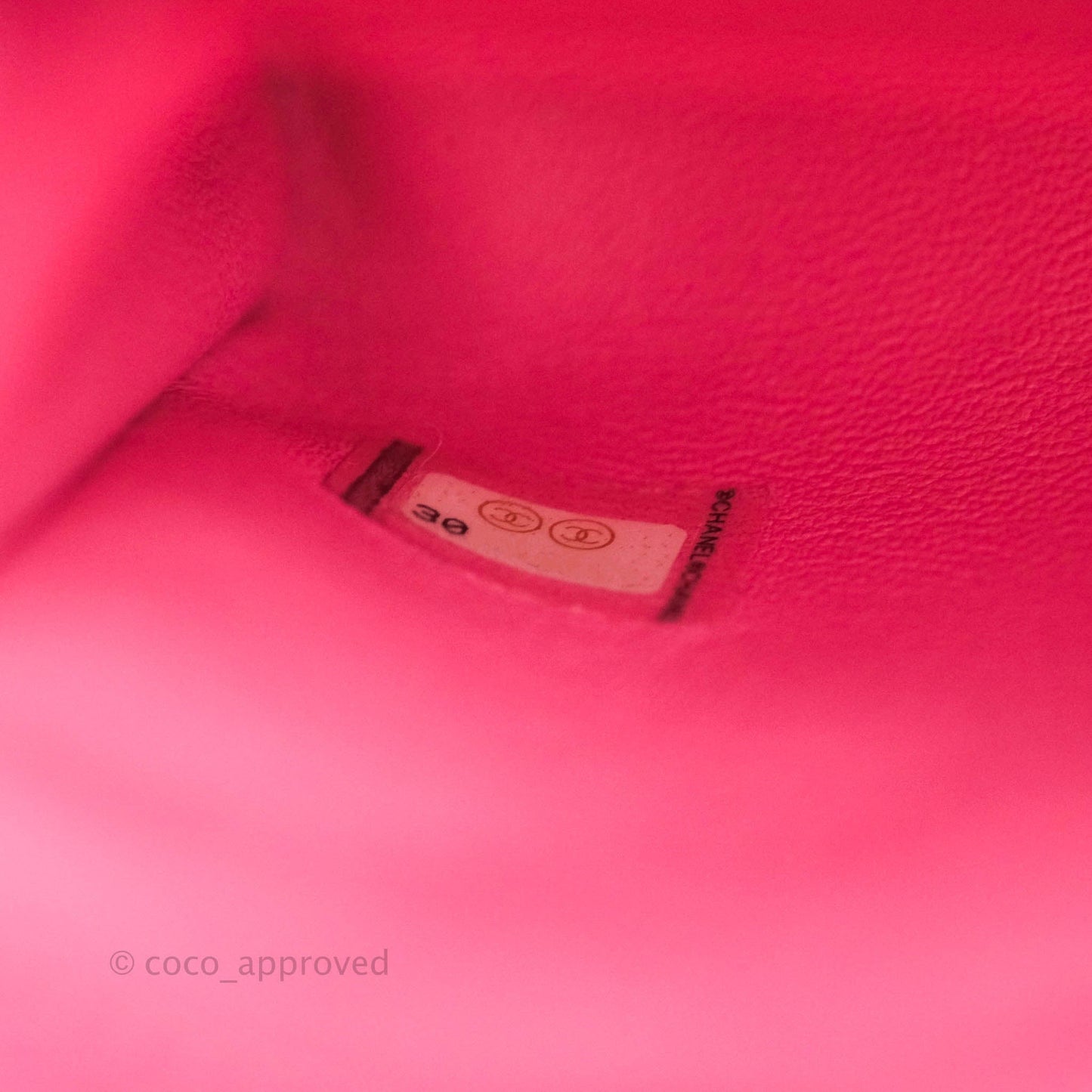 Chanel Extra Mini Coco Handle Quilted Pink Caviar Lizard Embossed Handle Gold Hardware