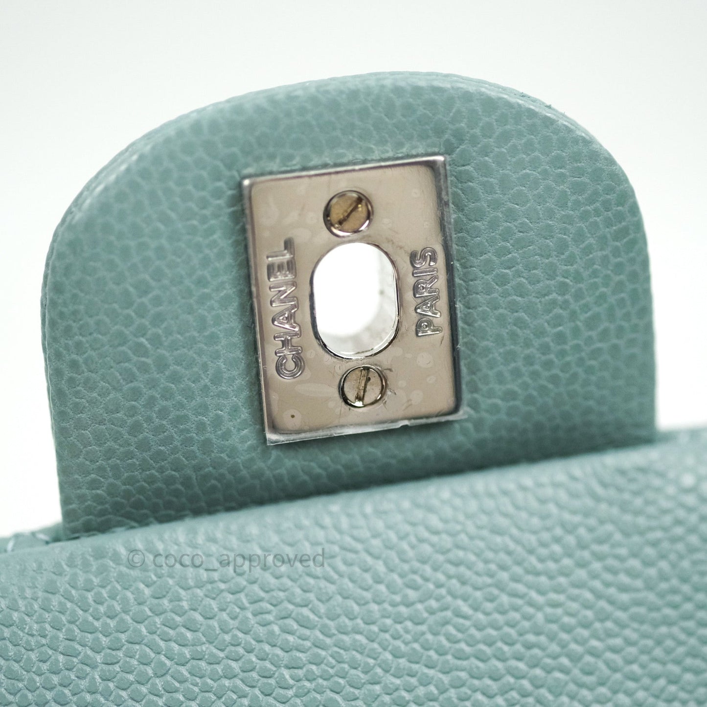 Chanel Classic Small S/M Flap Light Blue Caviar Silver Hardware 20B