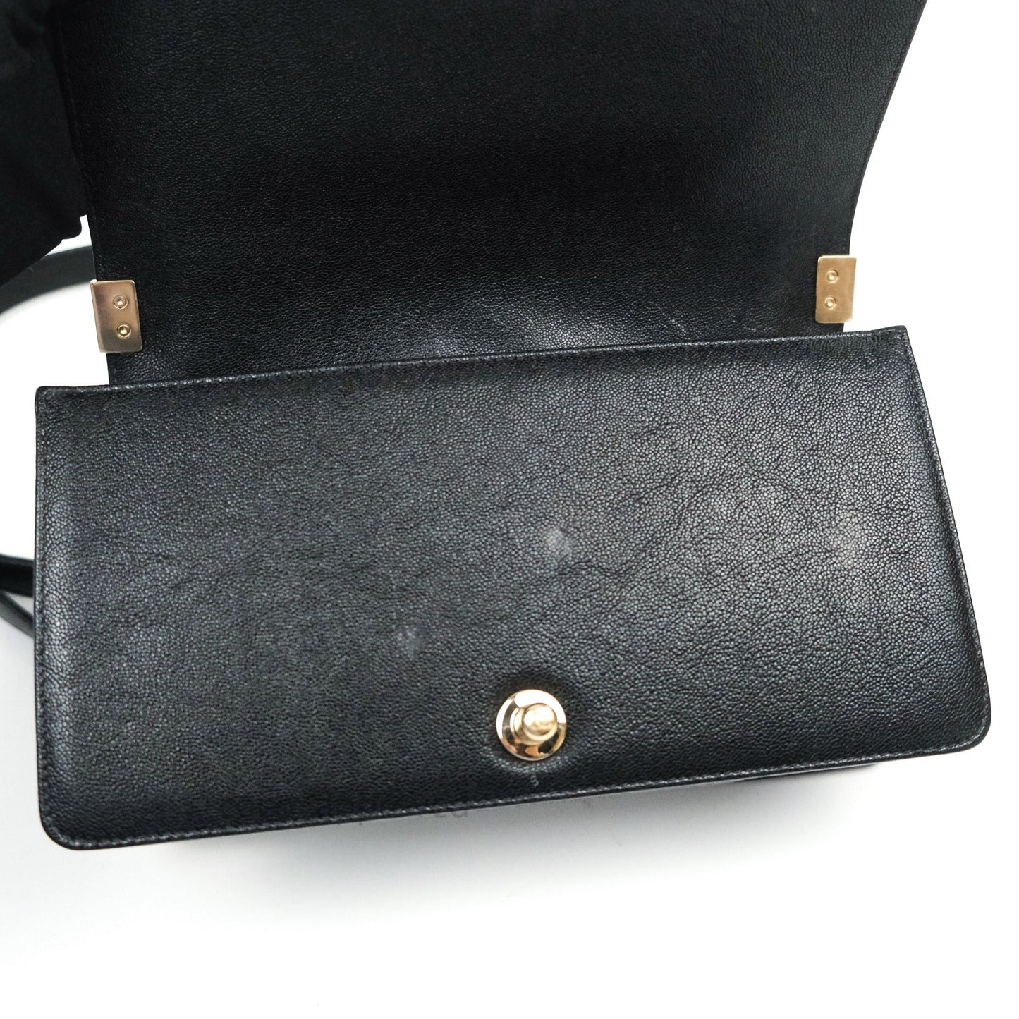 Chanel Boy Chevron Medium Black Caviar Gold Hardware