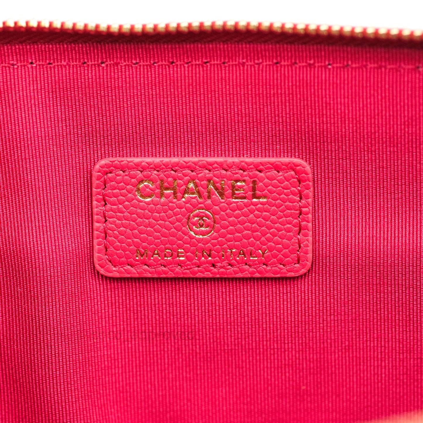 Chanel Chevron Quilted Large Cosmetic Case Red Caviar Gold Hardware