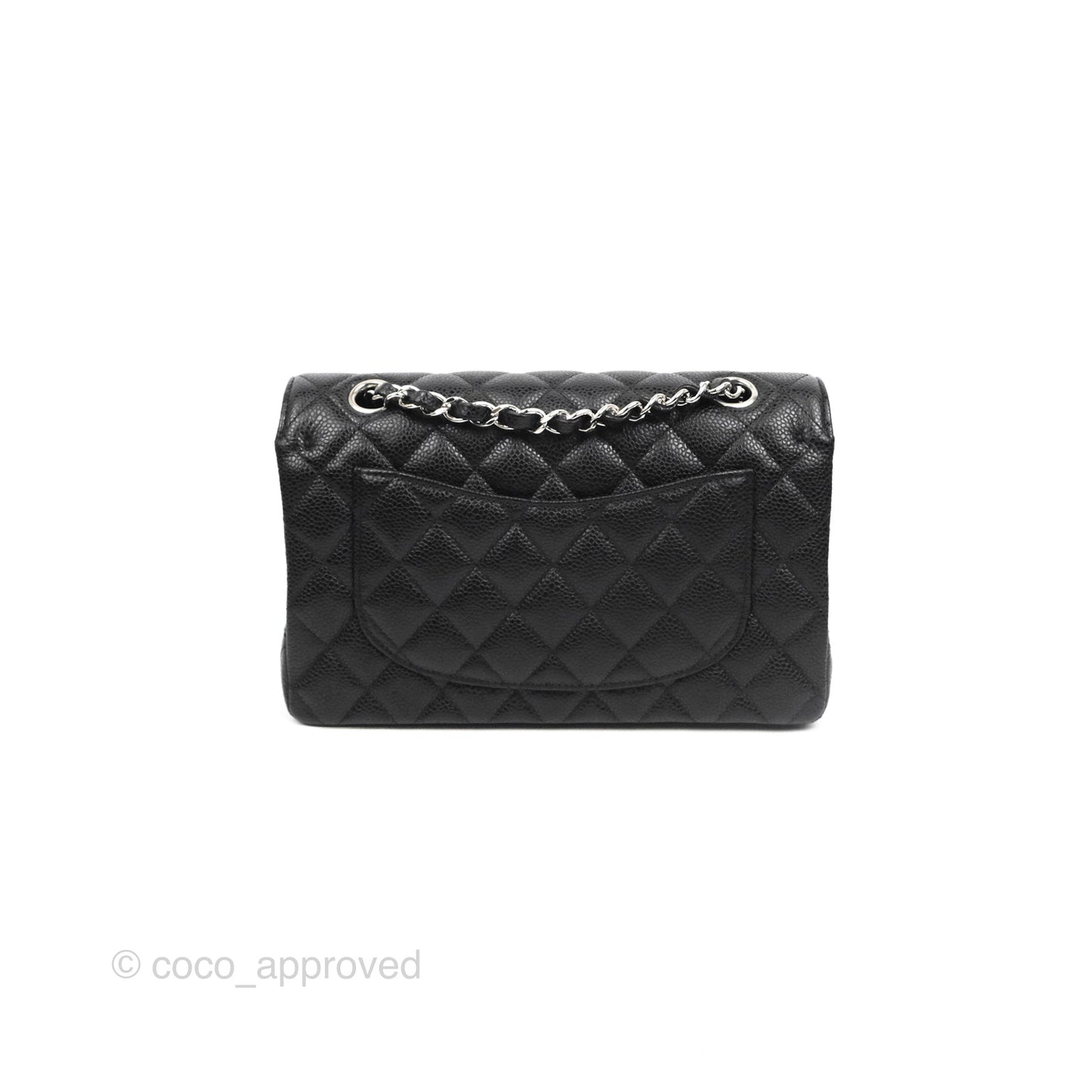 Chanel Small Classic Flap Quilted Black Caviar Silver Hardware
