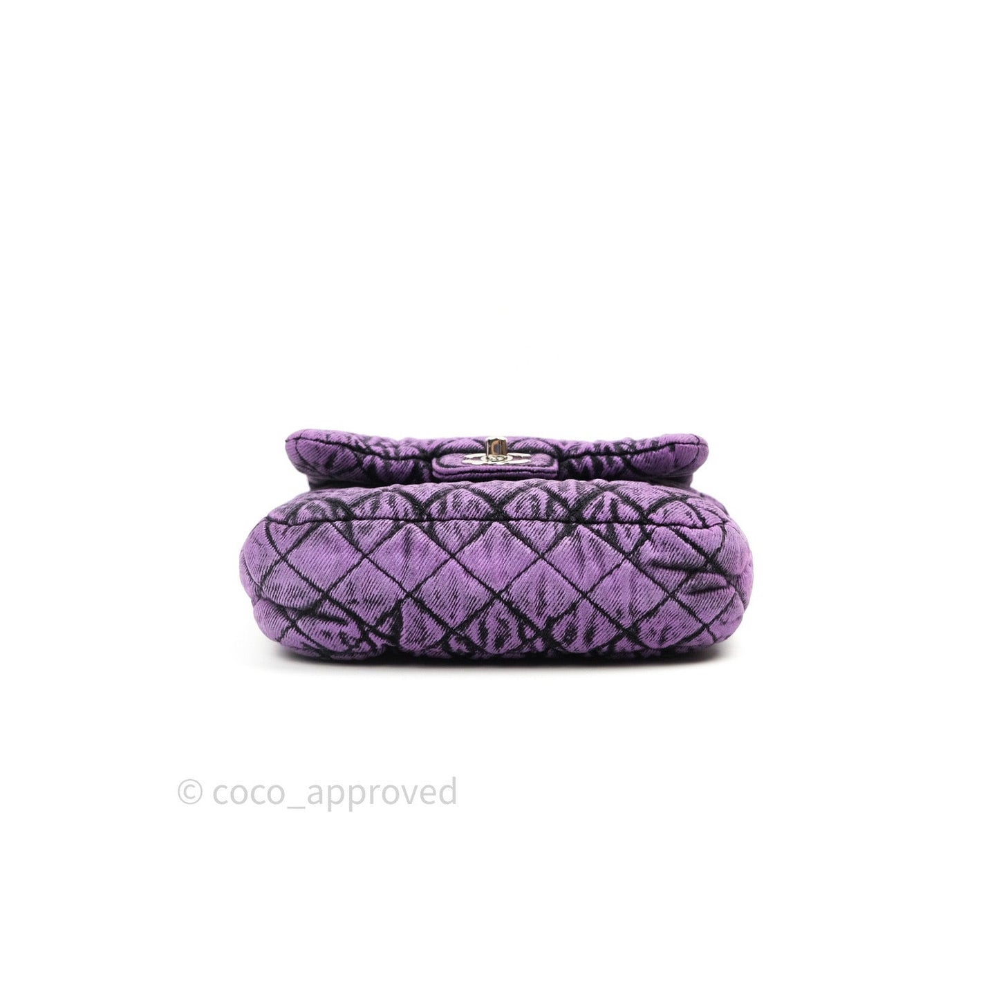 Chanel Denim Quilted Small Flap Purple Black