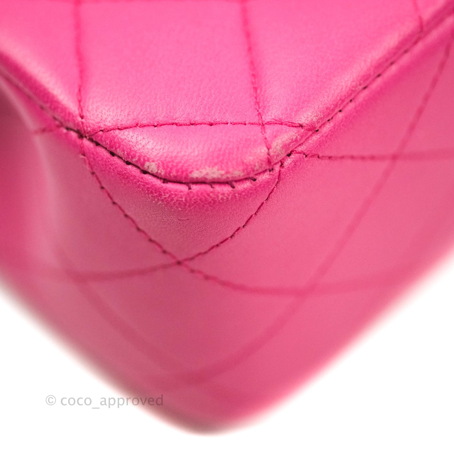 Chanel Classic M/L Medium Double Flap Hot Pink Lambskin Gold Hardware