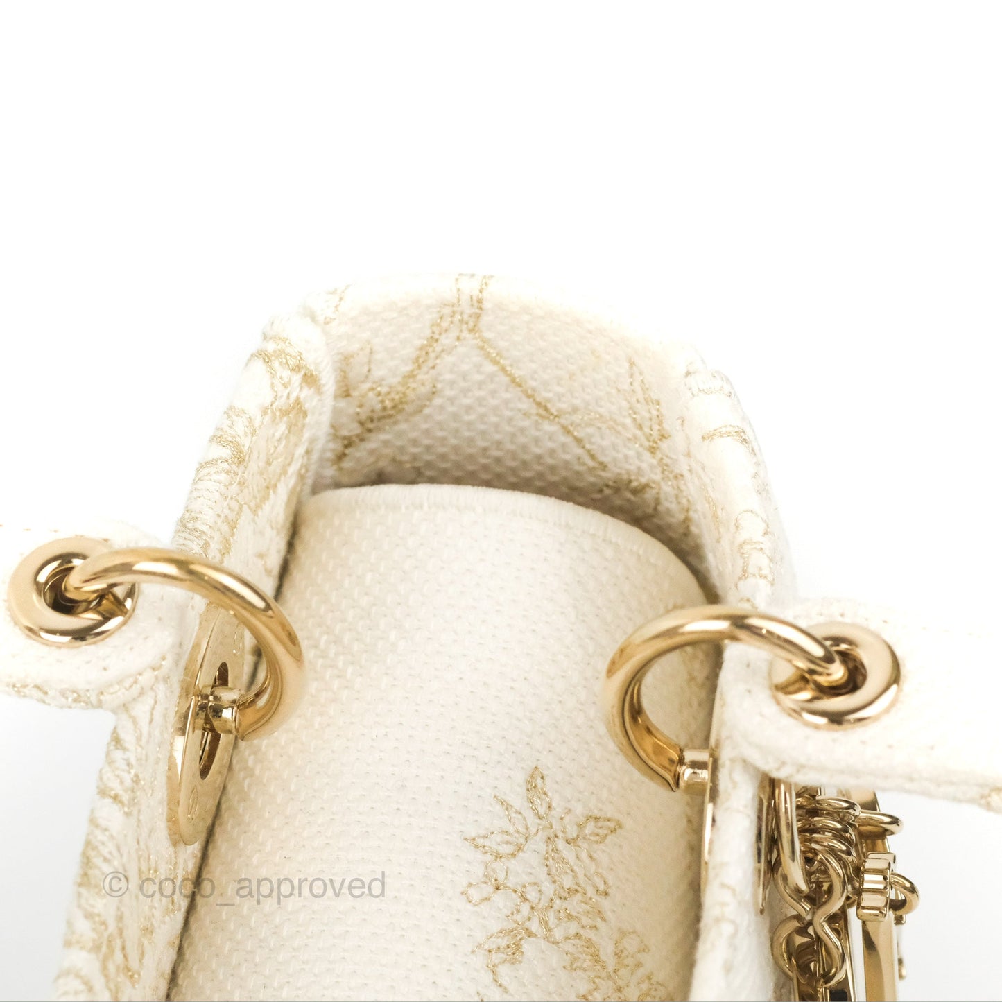 Christian Dior Medium Lady D-Lite Bag Dior Jardin d'Hiver Embroidery White