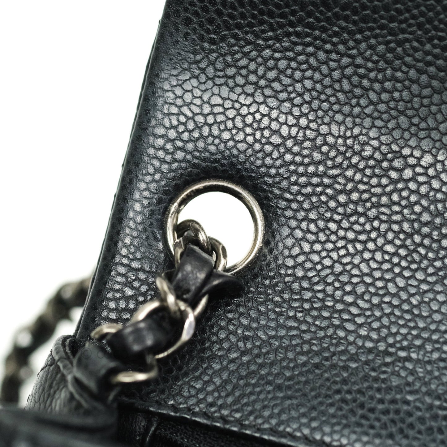 Chanel Mini Square Black Quilted Caviar Ruthenium Hardware