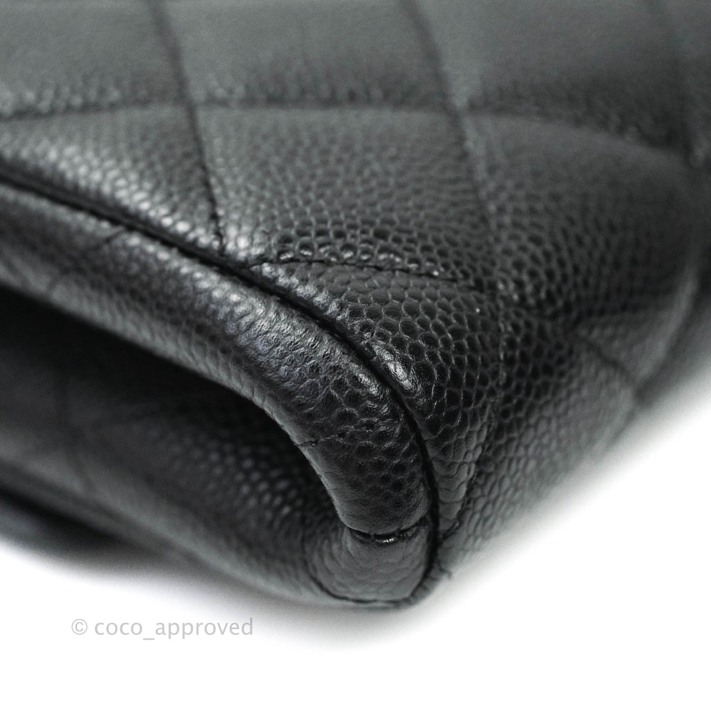 Chanel Quilted Clutch with Chain Black Caviar Silver Hardware