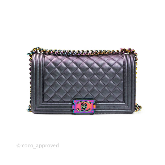 Chanel Purple Mermaid Iridescent Medium Calfskin Boy Bag