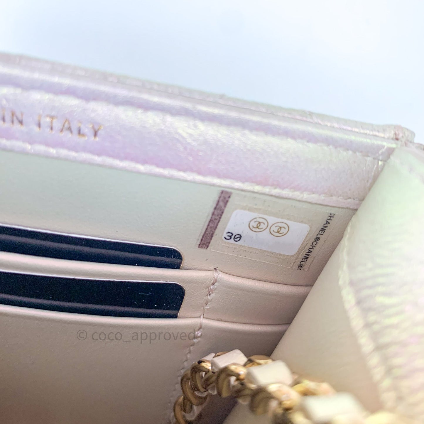 Chanel Classic Ivory Iridescent Gold Hardware Phone Holder