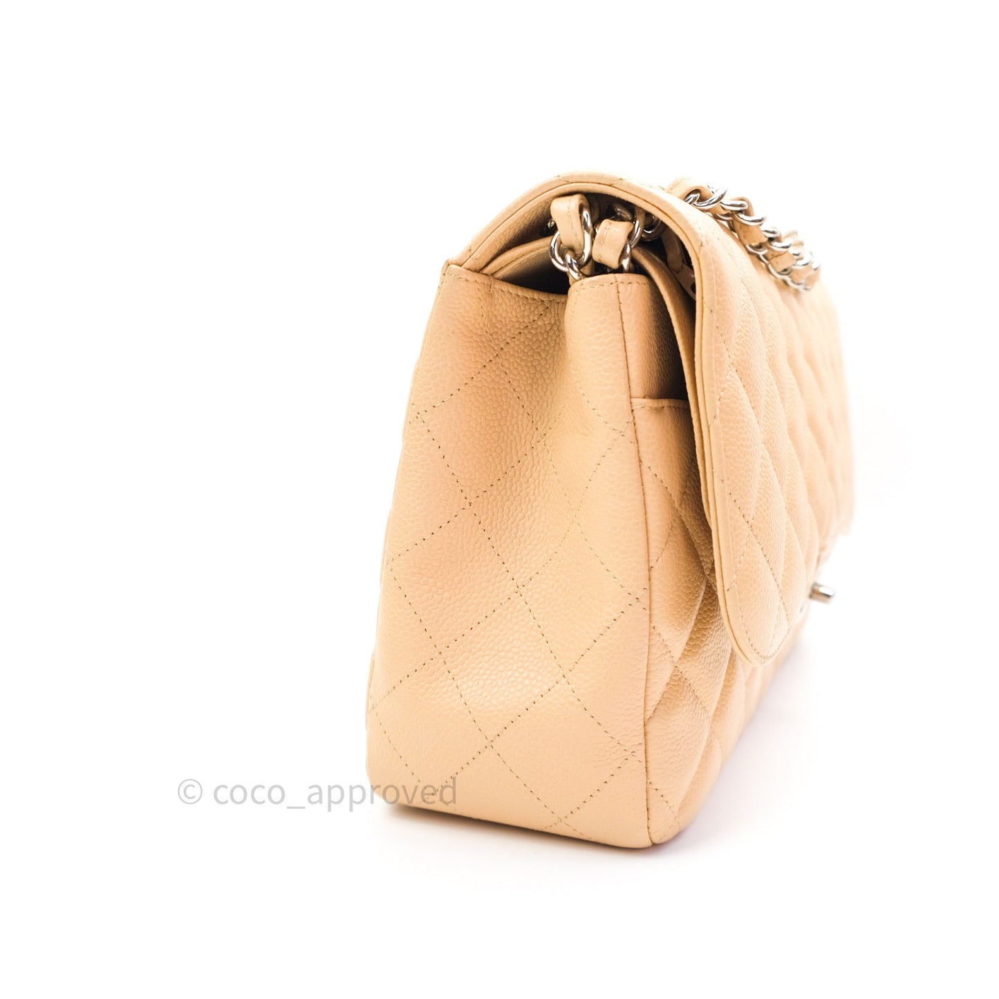 Chanel Jumbo Double Flap Beige Caviar Silver Hardware⁣⁣