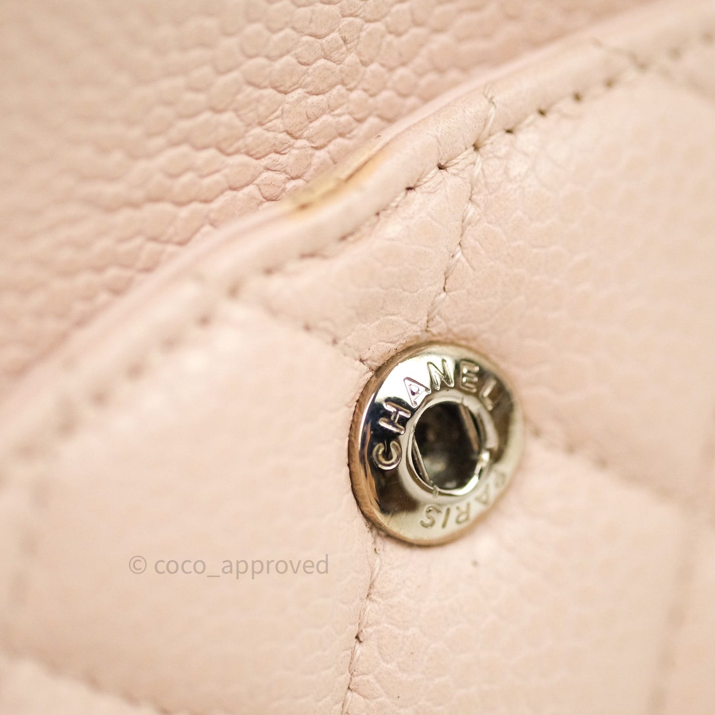 Chanel Classic M/L Medium Double Flap Sakura Pink Caviar Silver Hardware