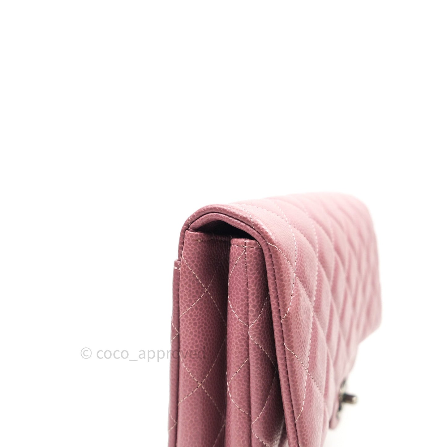 Chanel Quilted Clutch with Chain Pink Mauve Ruthenium Hardware