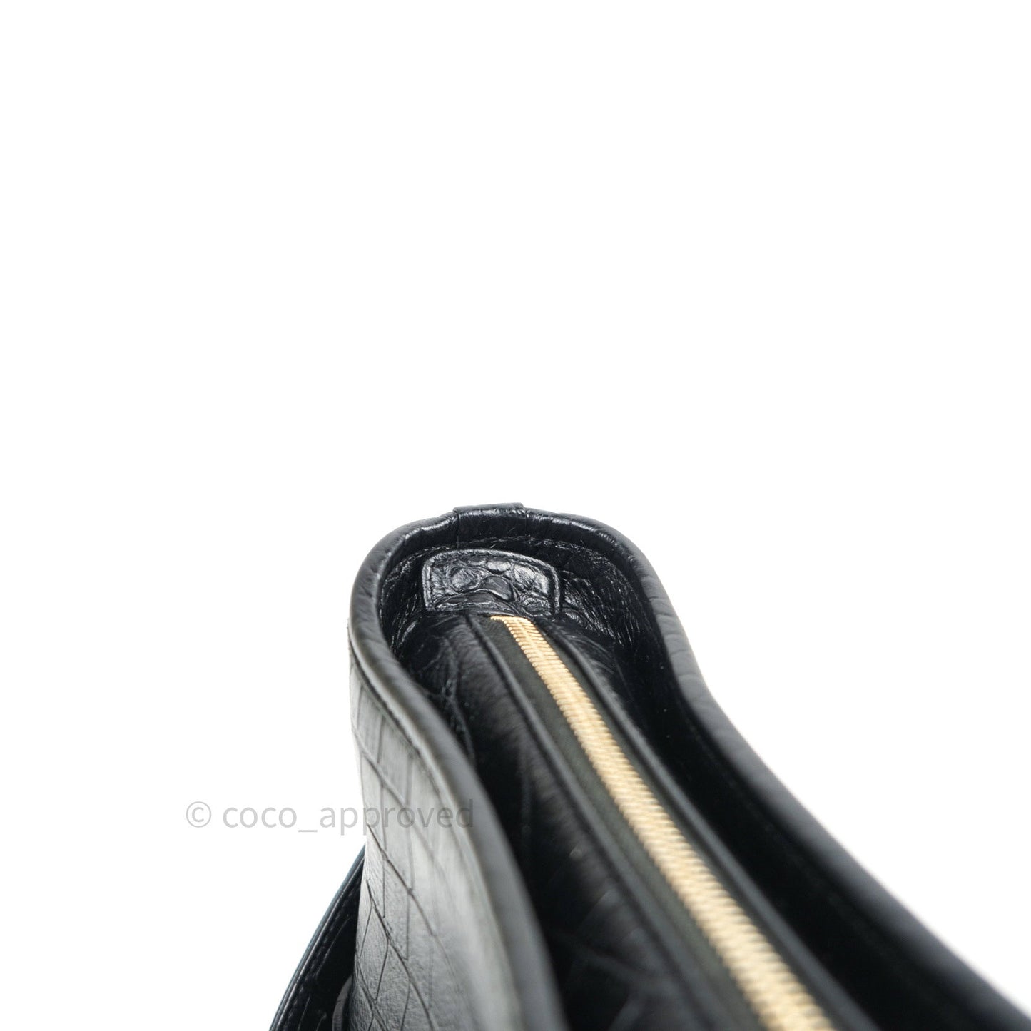 Chanel Crocodile Embossed Calfskin Small Gabrielle Cocodile Hobo Black