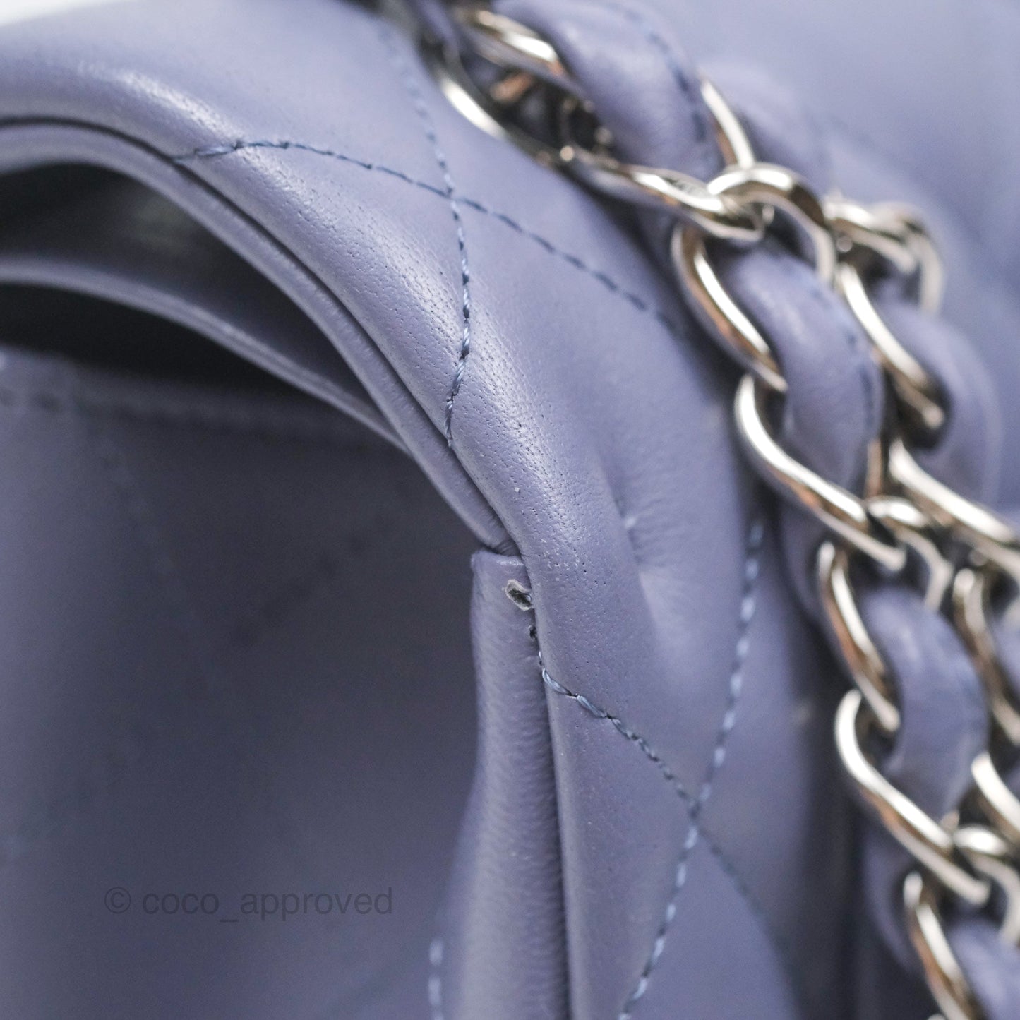 Chanel Jumbo Double Flap Lavender Blue Lambskin Silver Hardware⁣⁣