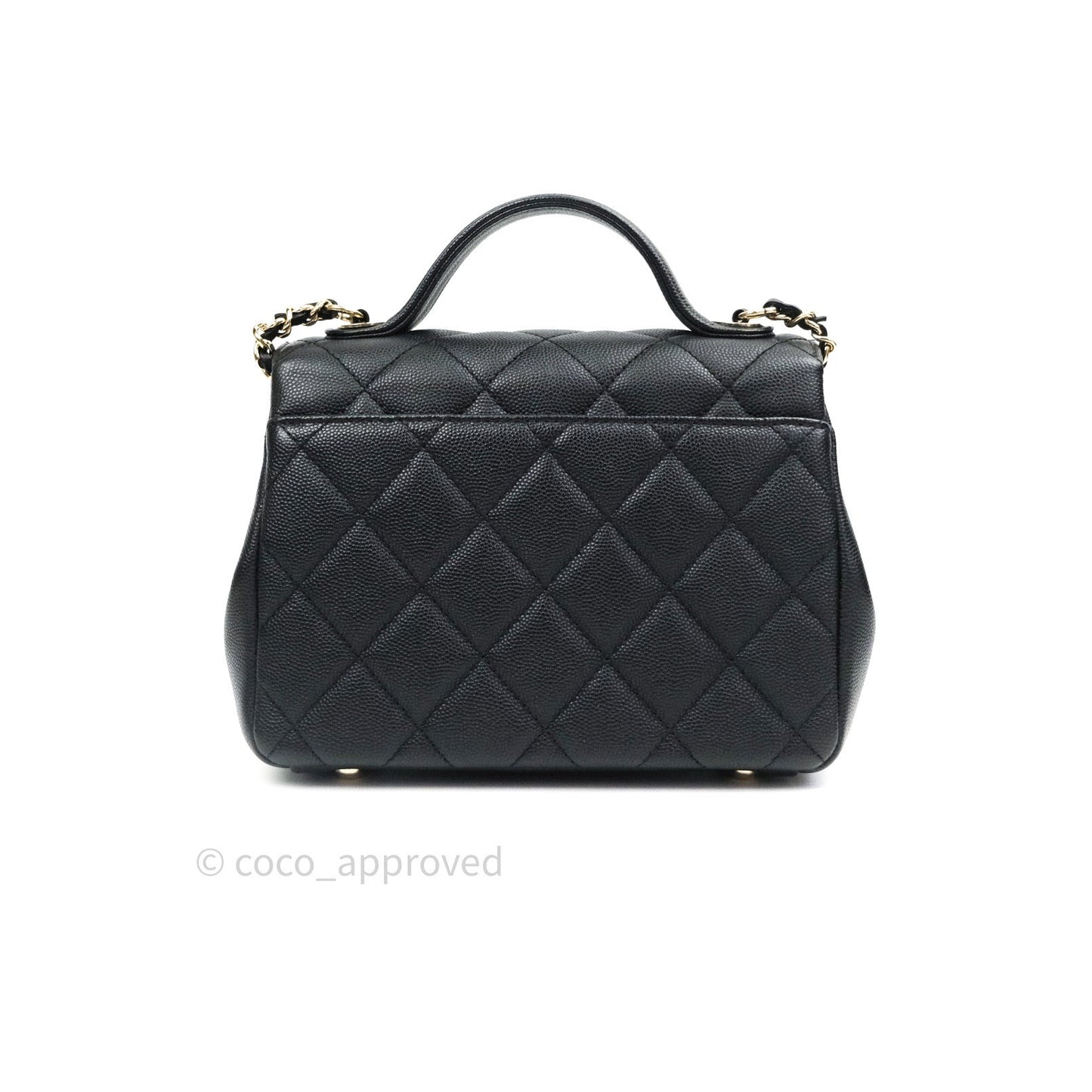 Chanel Quilted Small Business Affinity Flap Black Caviar Light Gold Hardware