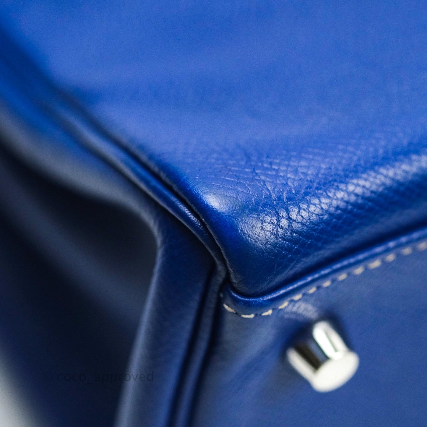 Hermès Kelly 32 Bleu Electrique Epsom Palladium Hardware