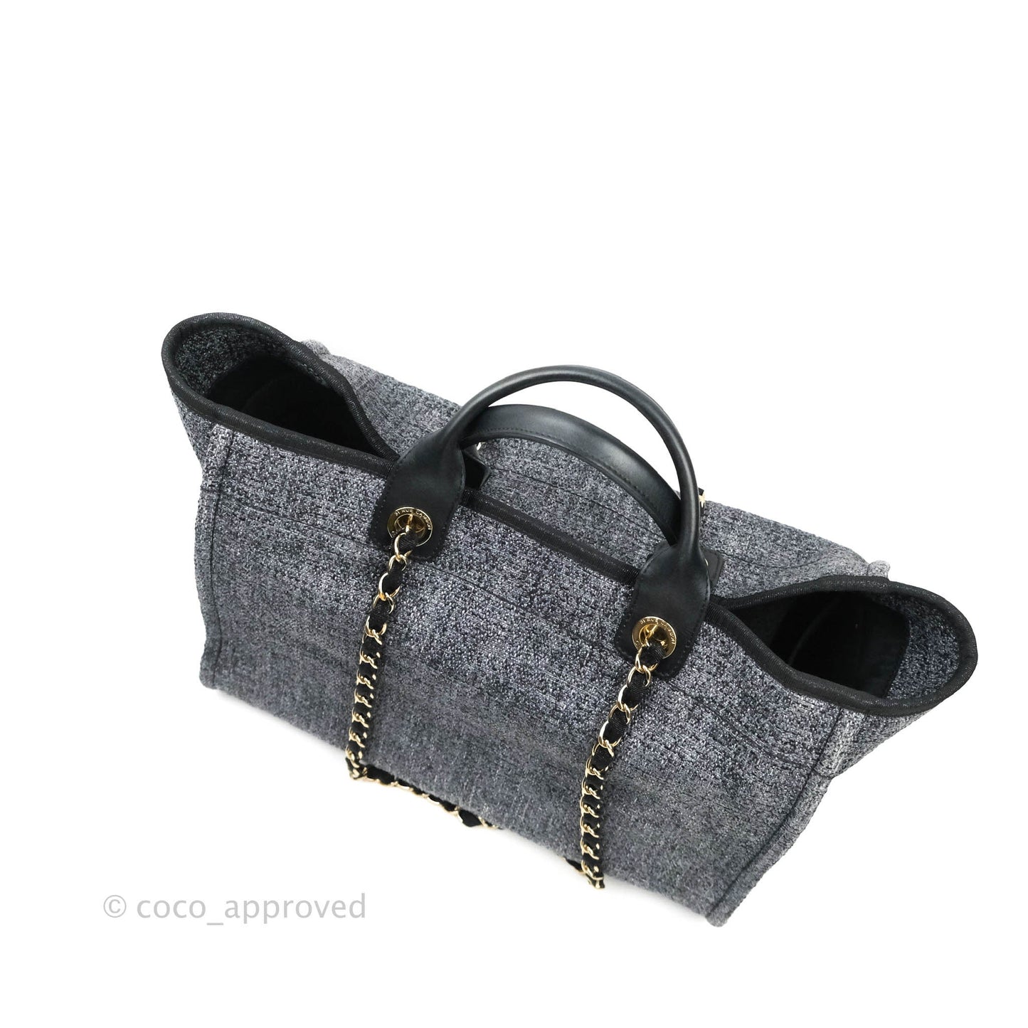 Chanel Large Deauville Charcoal Grey Canvas