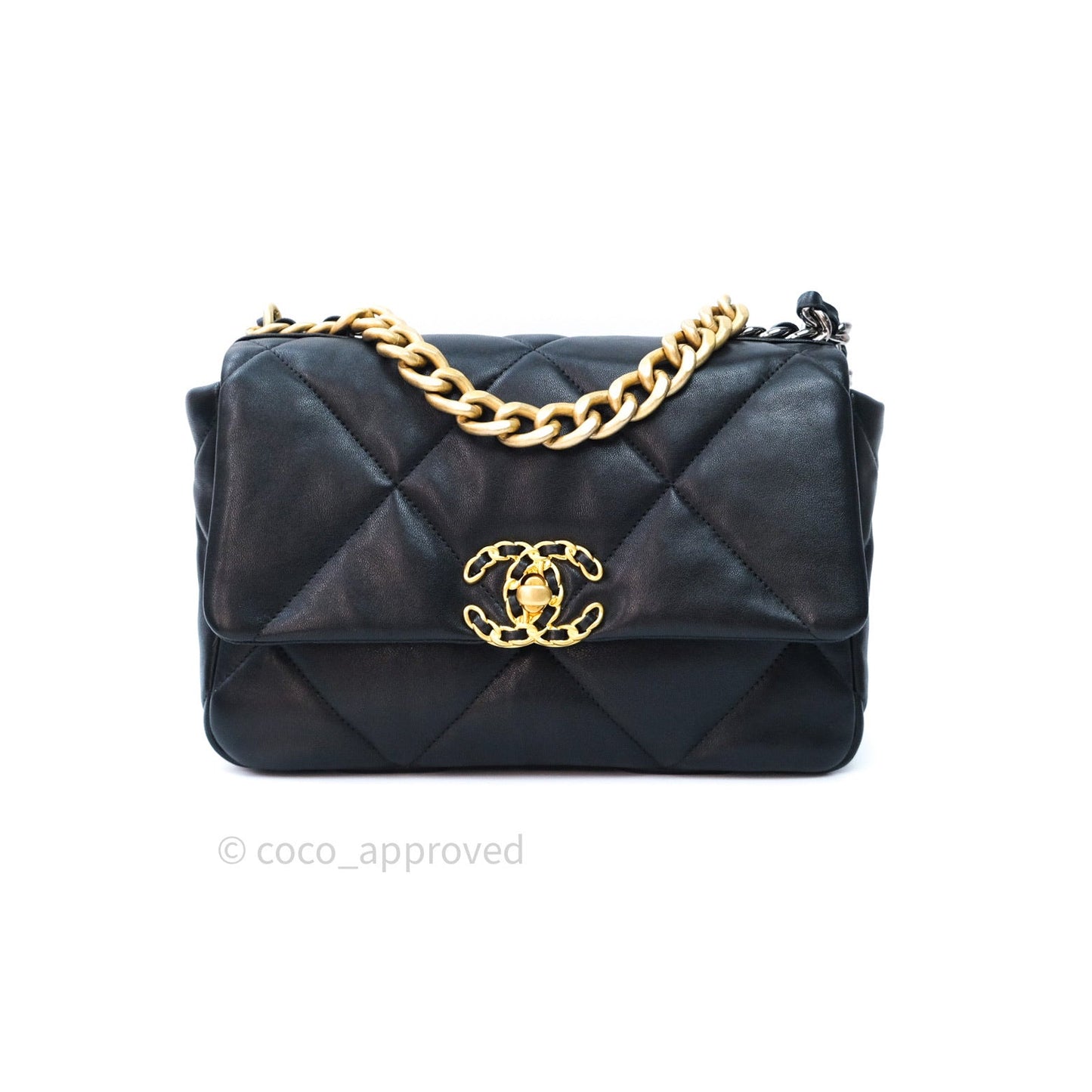 Chanel 19 Small Black Goatskin Mixed Hardware