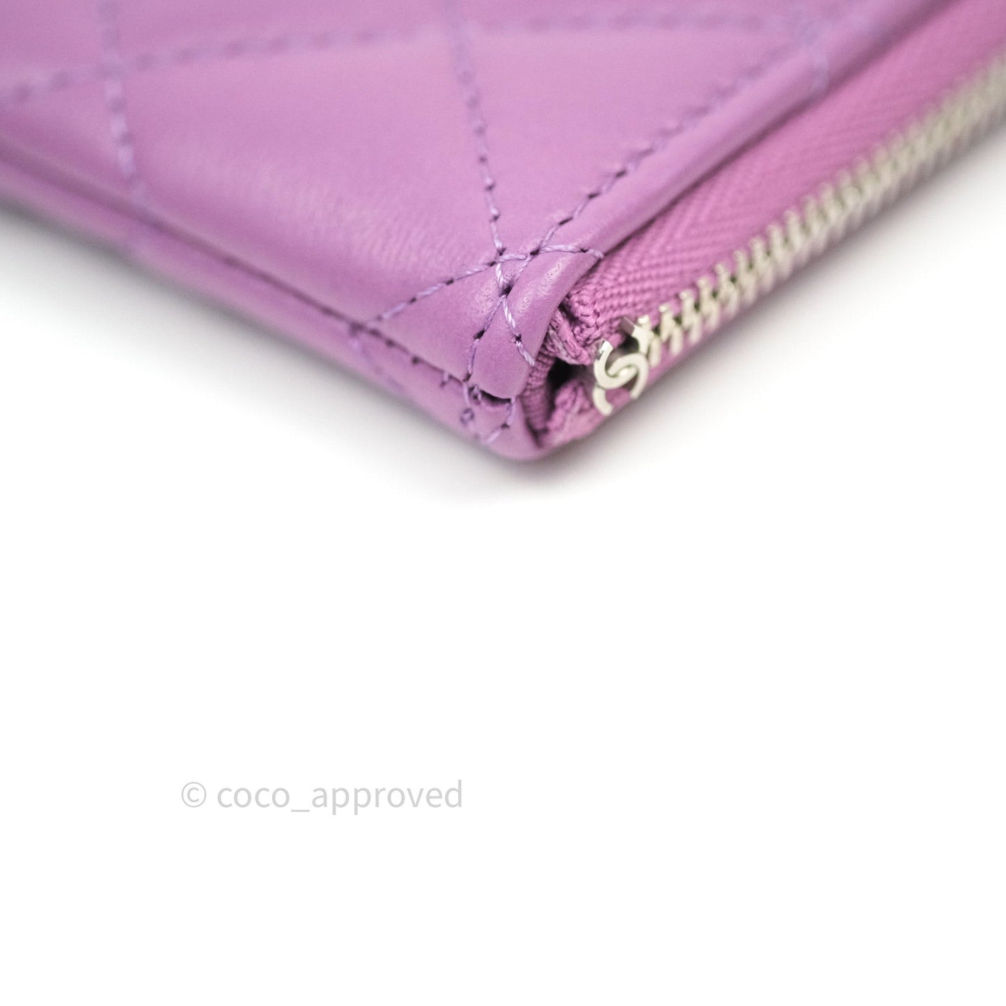 Chanel Quilted Small O Case Purple Lambskin Silver Hardware