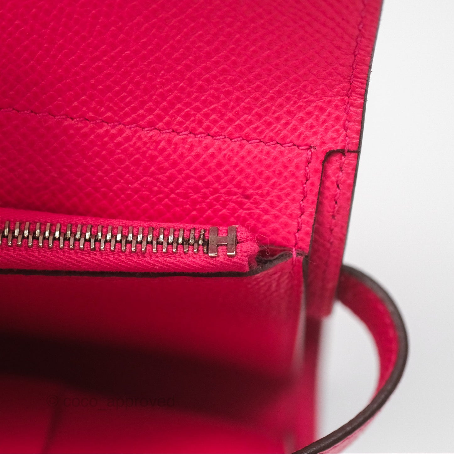 Hermès Small Kelly Wallet Rose Extreme I6 Epsom Palladium Hardware