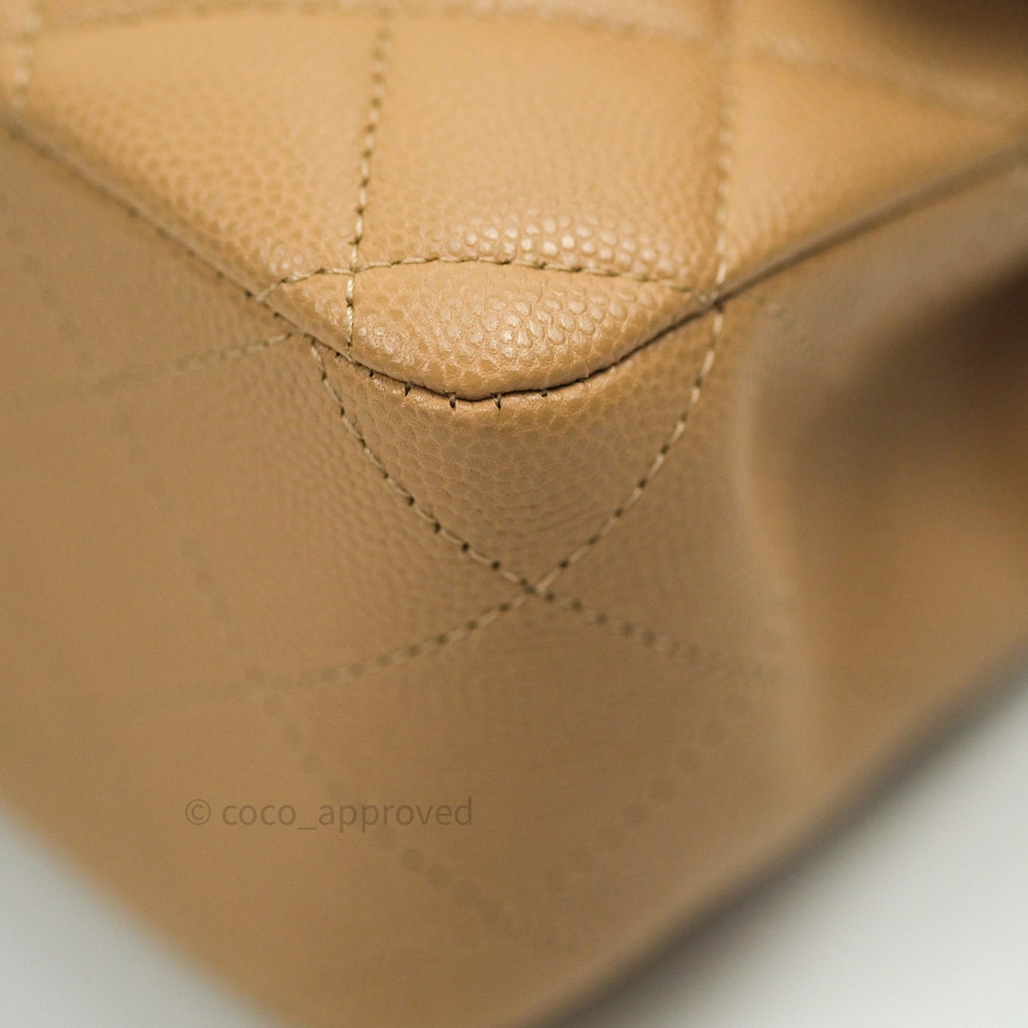 Chanel Quilted M/L Medium Double Flap Dark Beige Gold Hardware 19B
