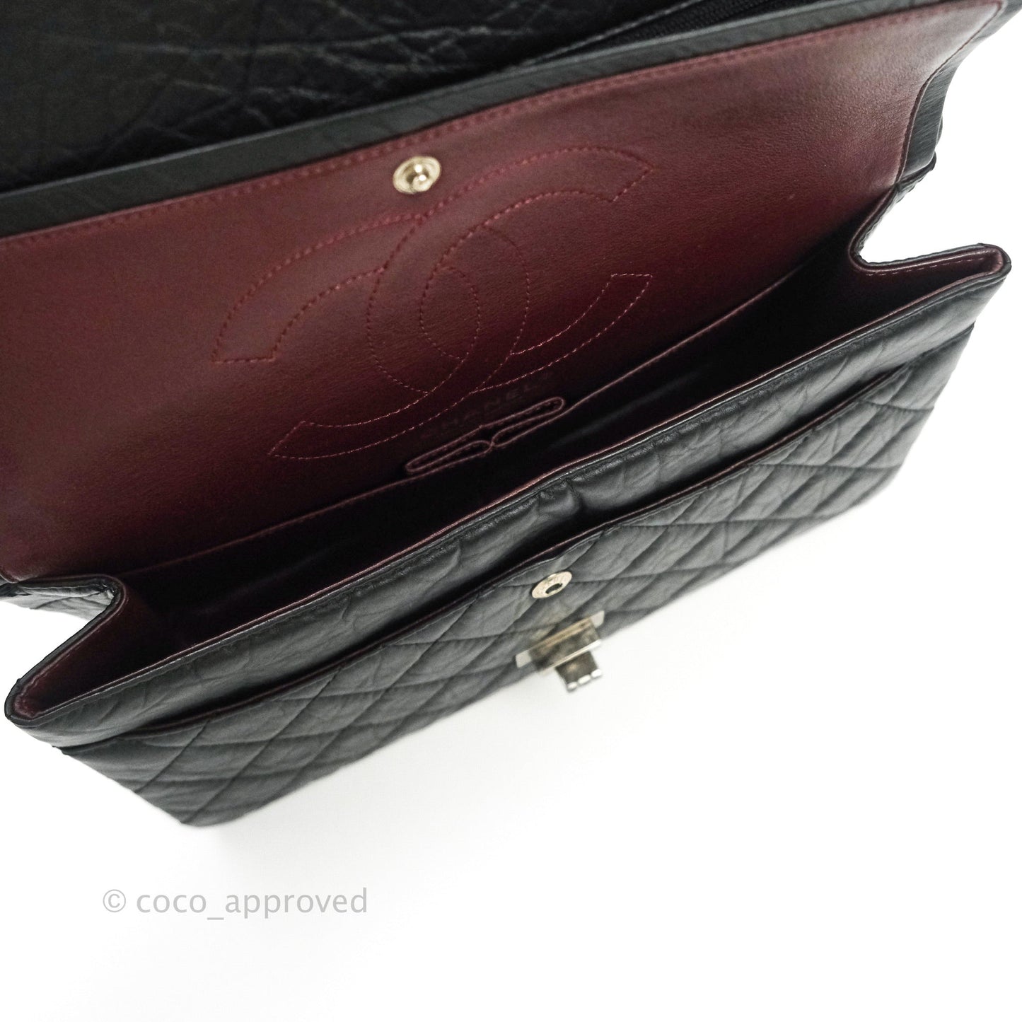 Chanel 2.55 Quilted Reissue 226 Black Aged Calfskin Ruthenium Hardware