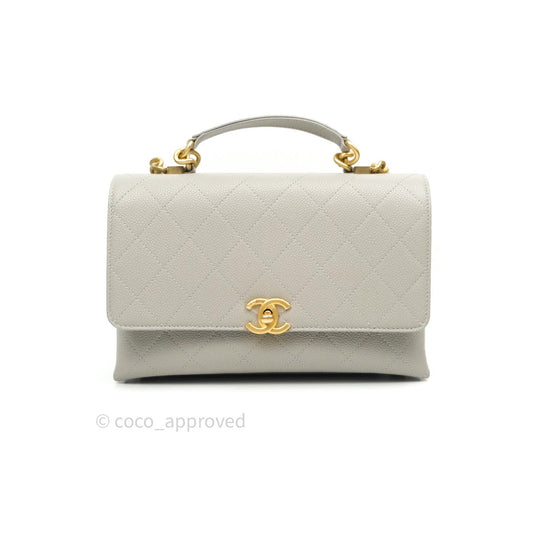 Chanel Chic Affinity Small Grained Calfskin Grey Gold Hardware