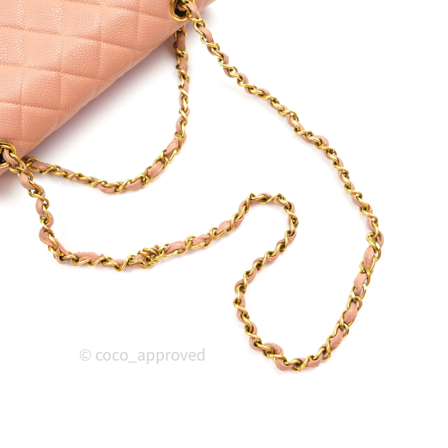 Chanel Vintage Classic Double Flap S/M Small Peach Beige 24K Gold Hardware