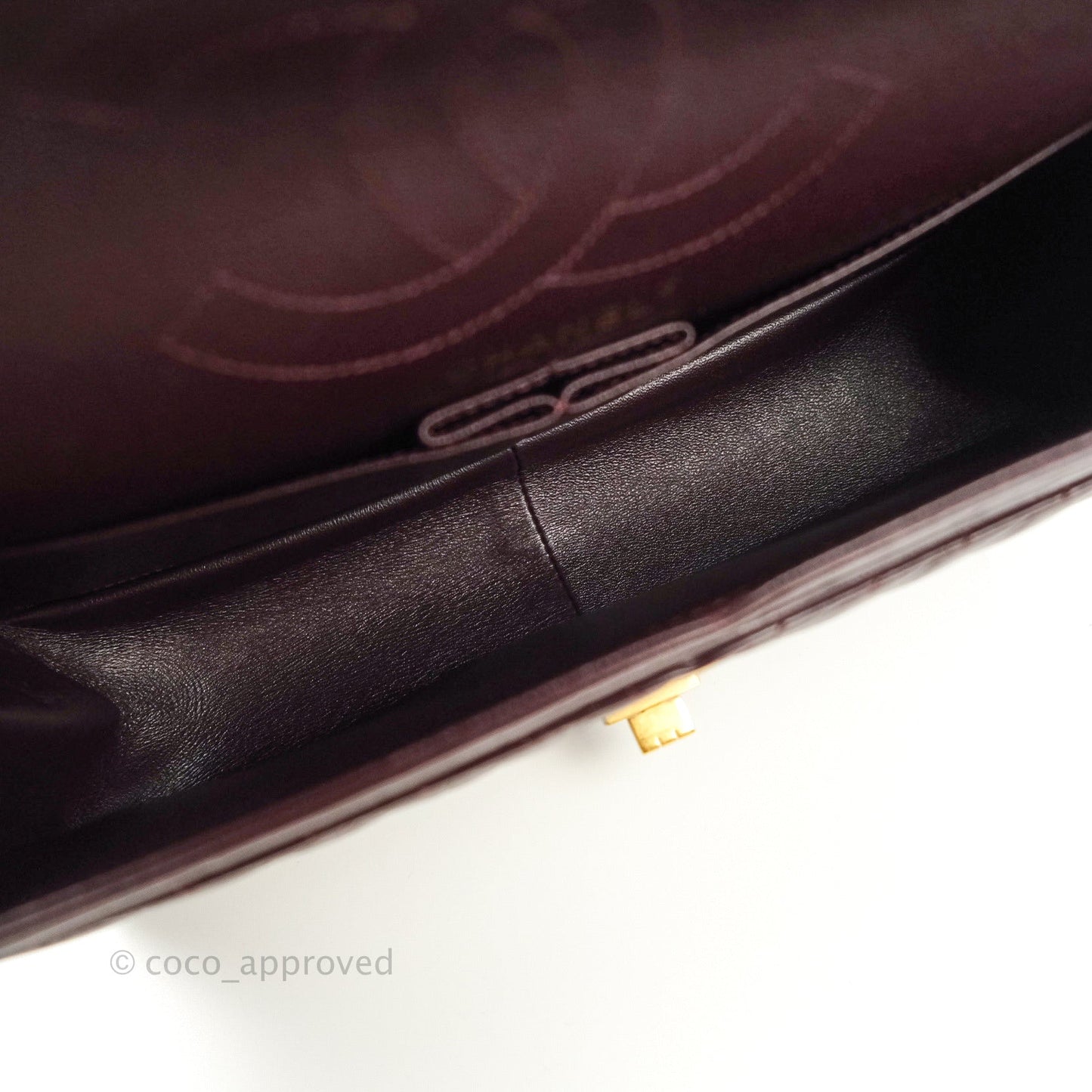 Chanel Reissue Chevron Dark Red Burgundy Aged Calfskin Gold Hardware 226