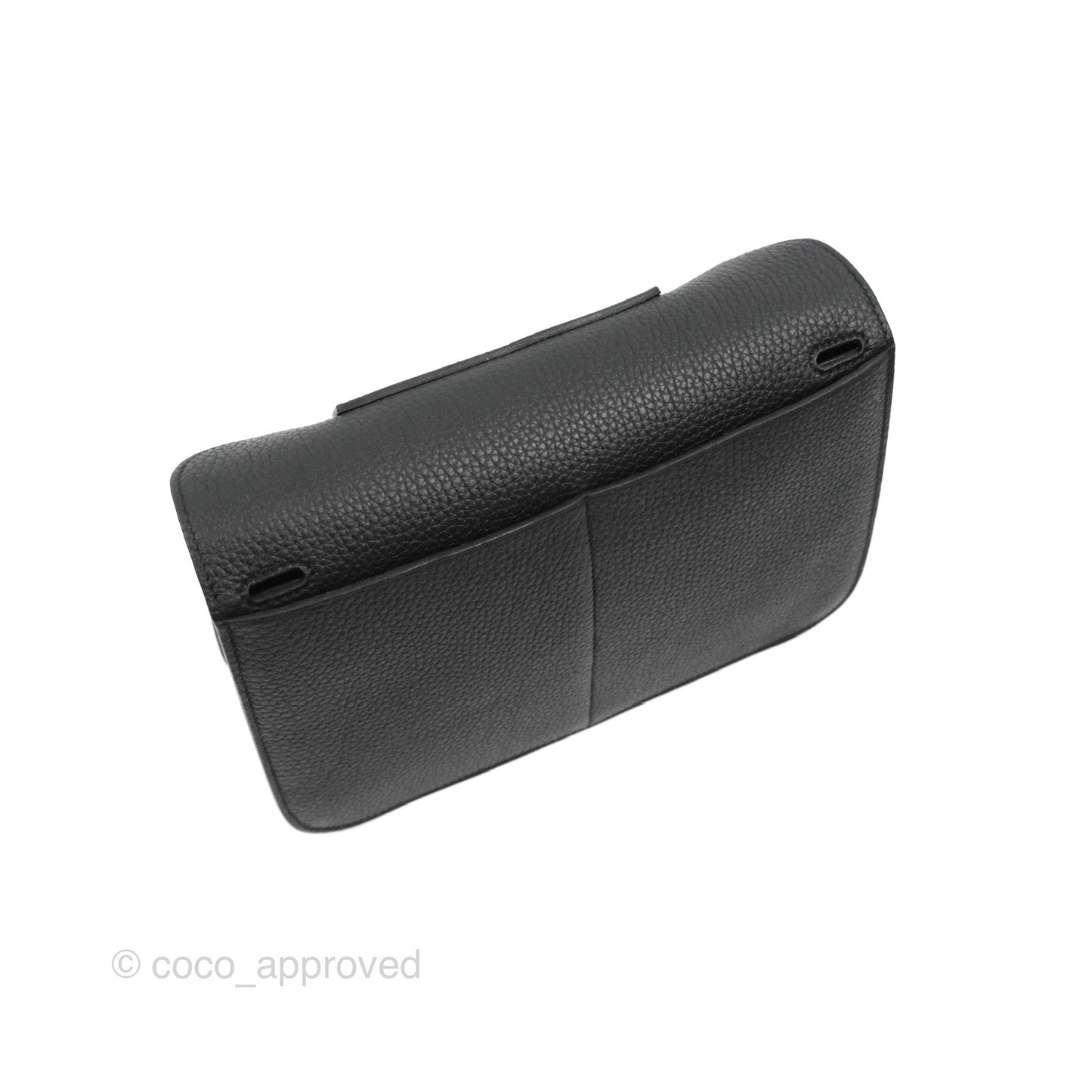 Hermès Halzan 25 Black Clemence Palladium Hardware