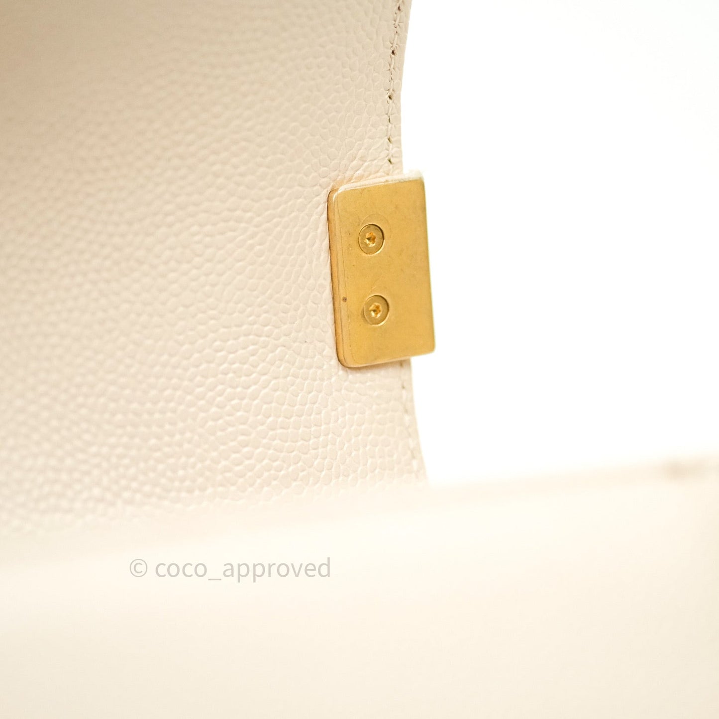 Chanel Boy Chevron Medium Beige Caviar Gold Hardware
