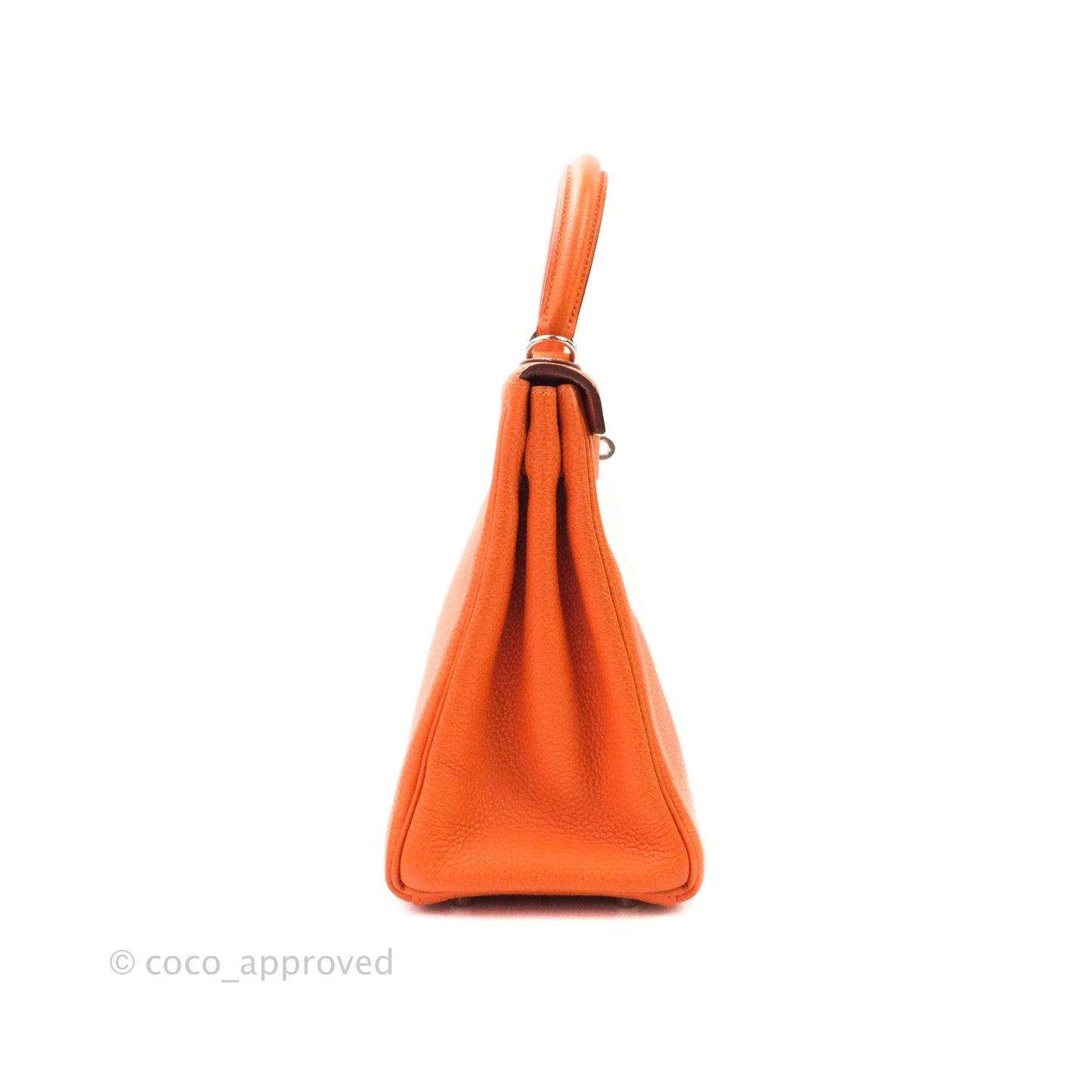 Hermès Kelly 28 Orange Palladium Hardware Togo