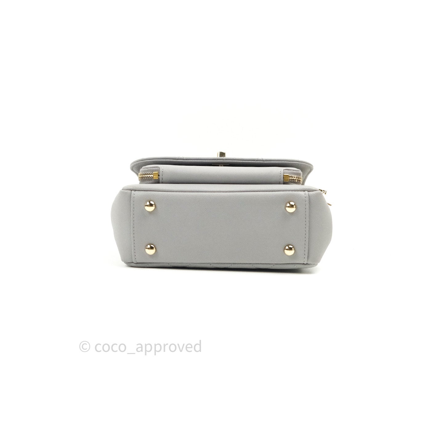 Chanel Caviar Quilted Small Business Affinity Flap Grey Light Gold Hardware