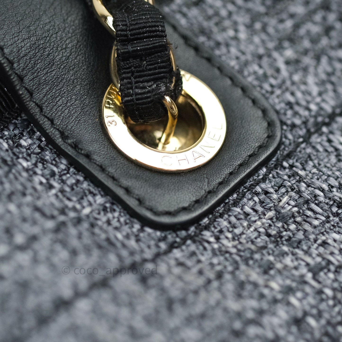 Chanel Large Deauville Charcoal Grey Canvas