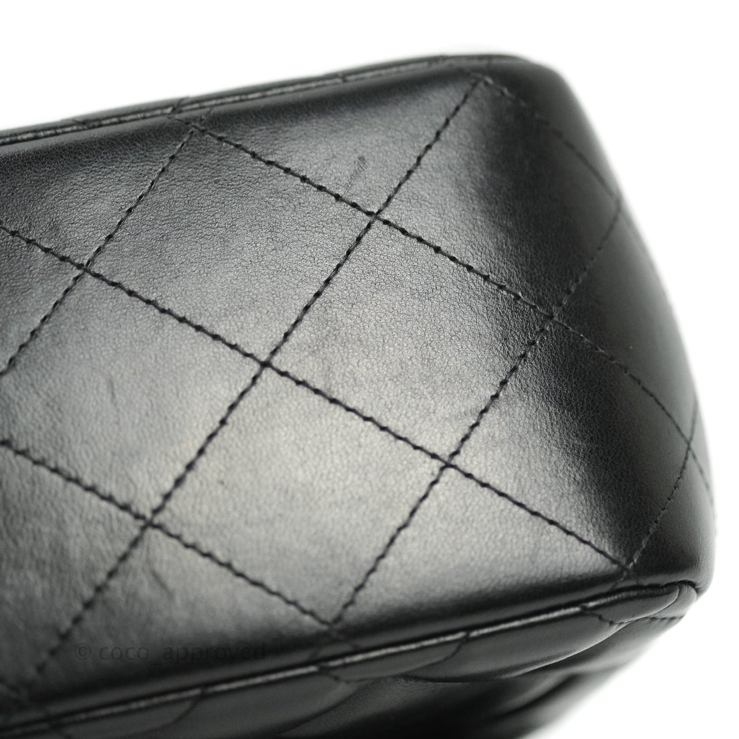 Chanel Jumbo Double Flap Bag Black Lambskin Silver Hardware⁣⁣