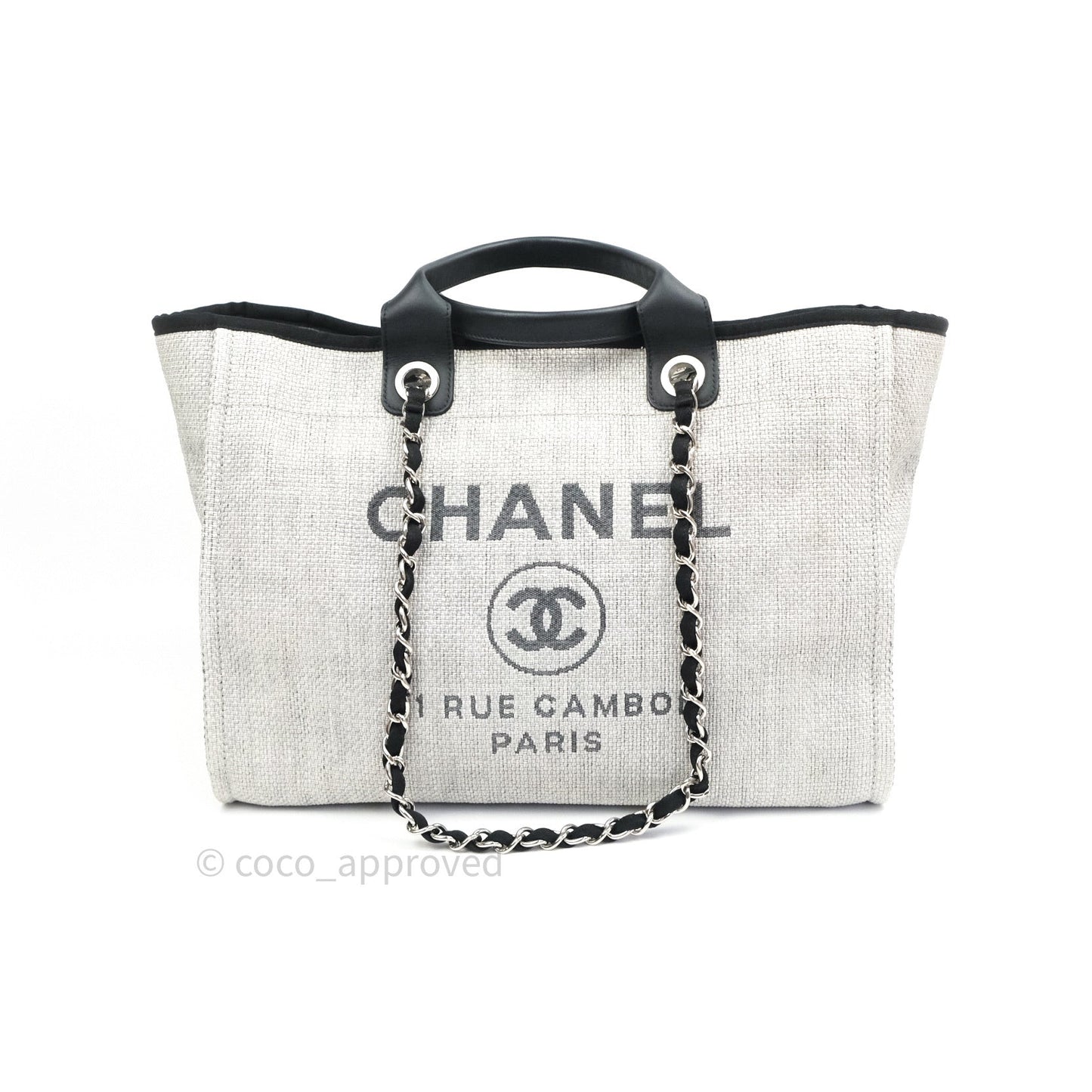 Chanel Canvas Large Deauville Tote Light Grey