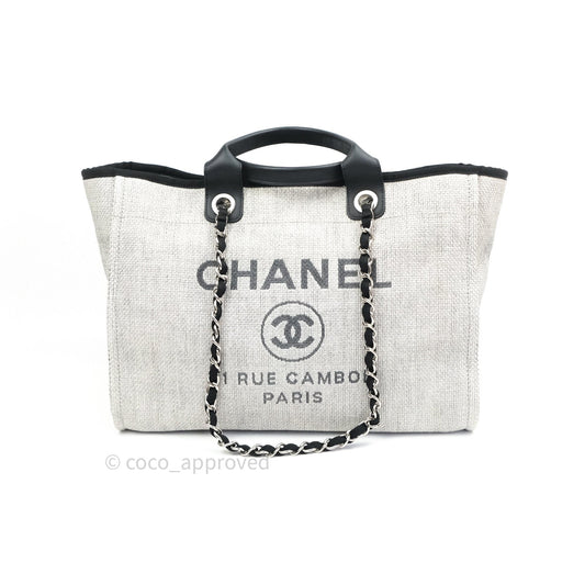 Chanel Canvas Large Deauville Tote Light Grey