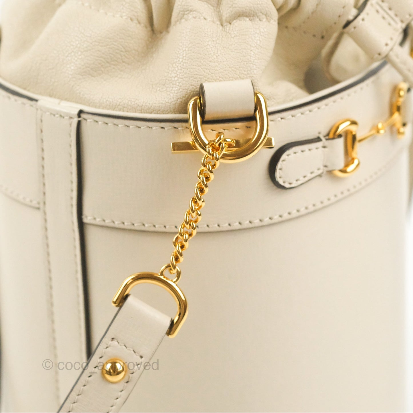 Gucci Horsebit 1955 Small Bucket Bag Cream