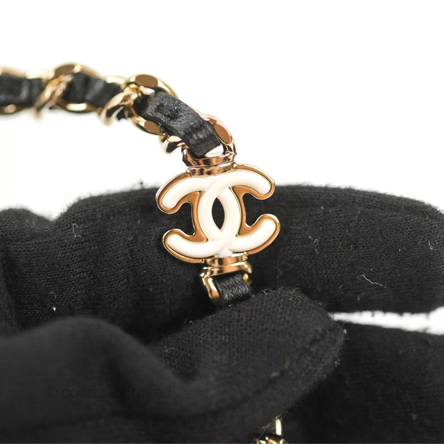 Chanel Mini Vanity With Charm Chain Black Lambskin Gold Hardware