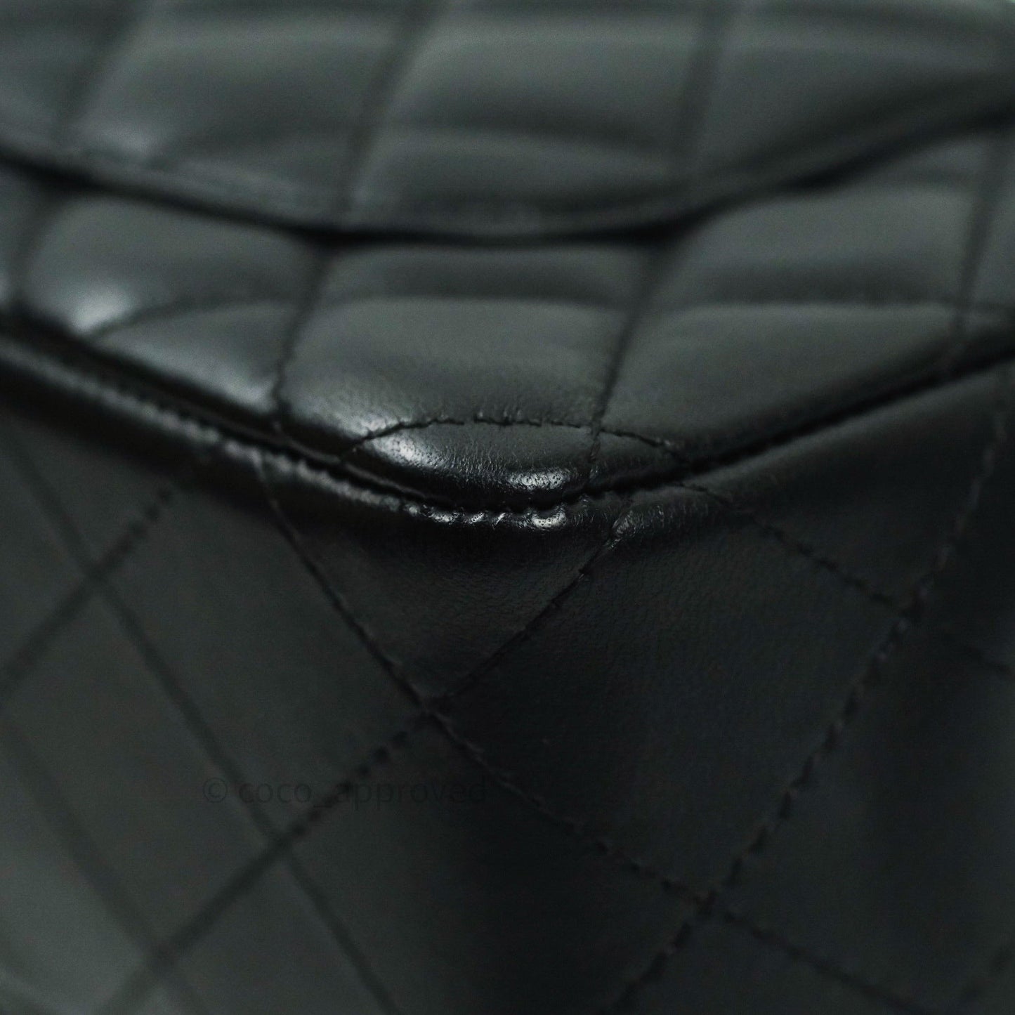 Chanel Quilted Mini Rectangular Black Lambskin Silver Hardware
