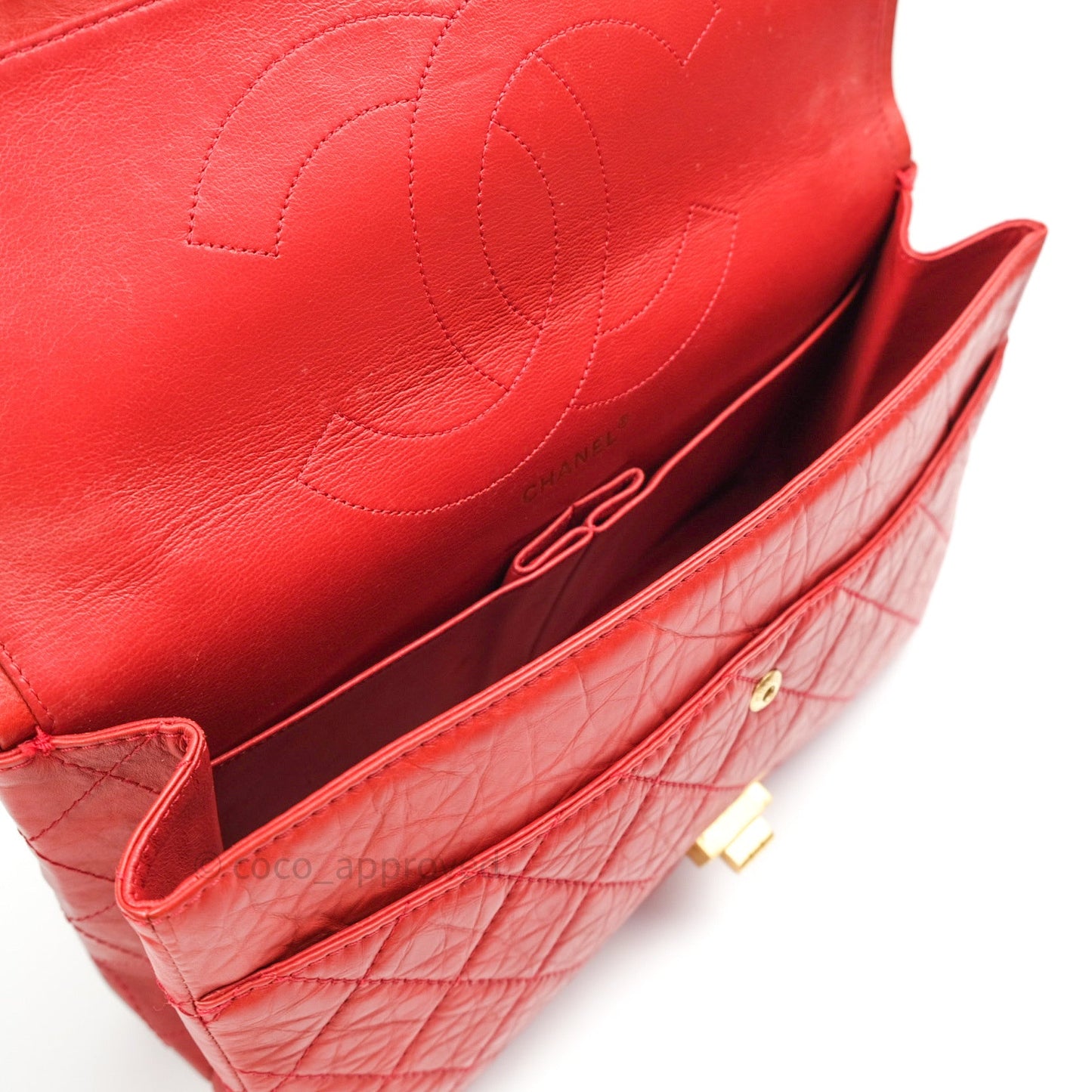 Chanel Reissue Quilted Aged Calfskin Coral Red Ruthenium Hardware 227