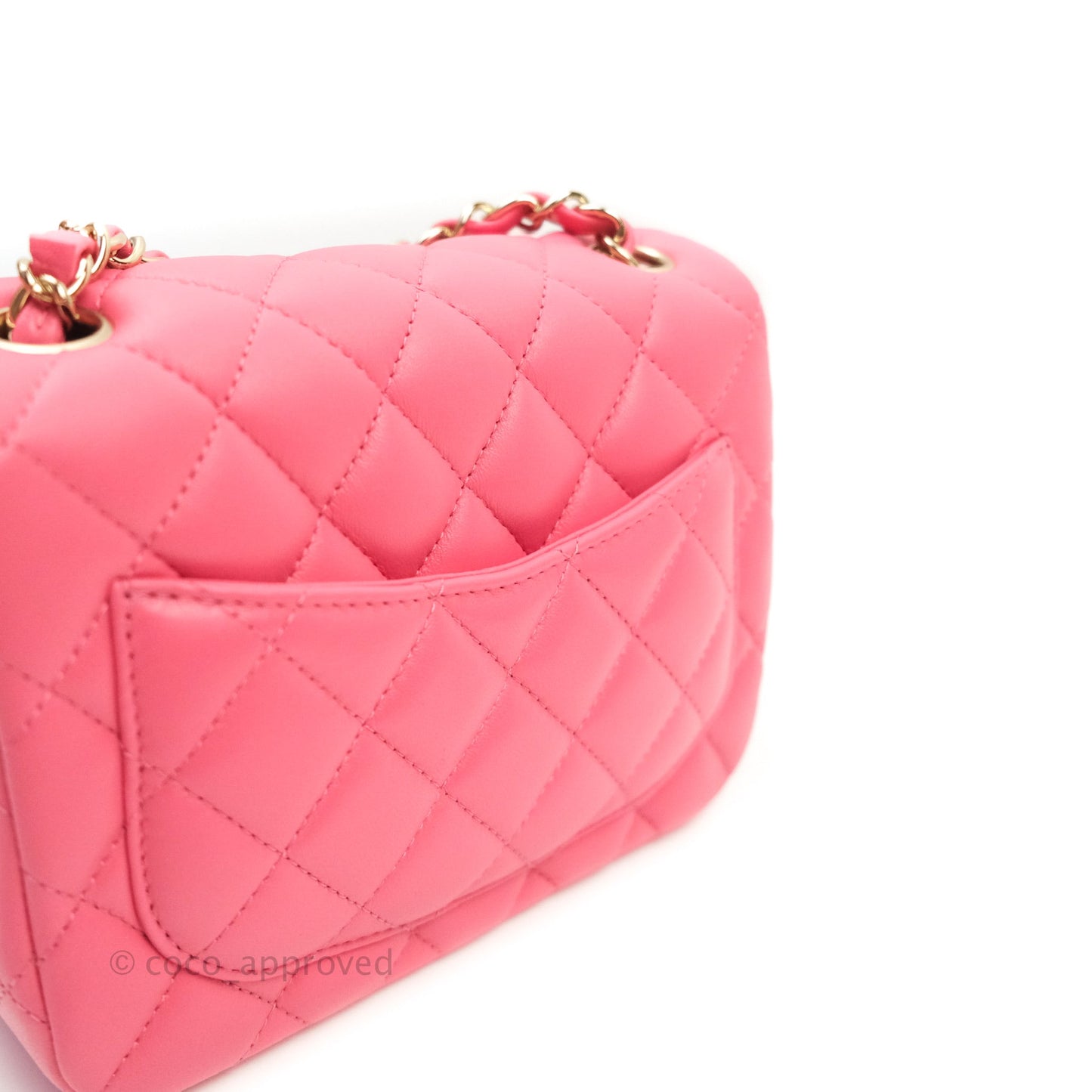 Chanel Mini Square Pink Lambskin Gold Hardware