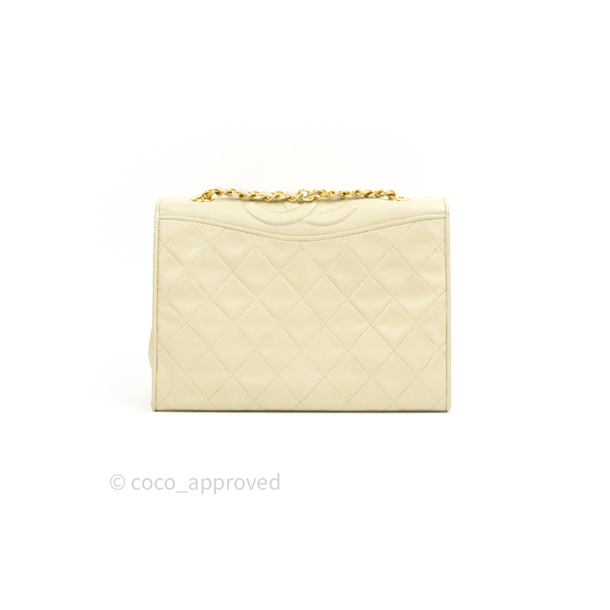 Chanel Vintage Flap Small in Cream Lambskin 24K Gold Hardware