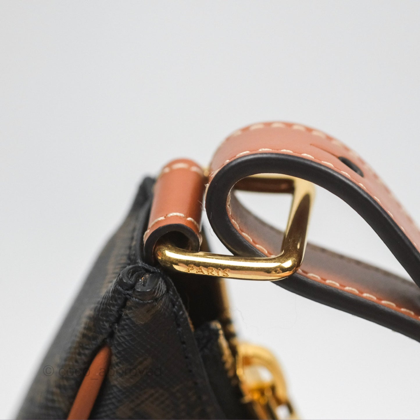 Celine Medium Ava Triomphe Bag Triomphe Canvas Tan Calfskin